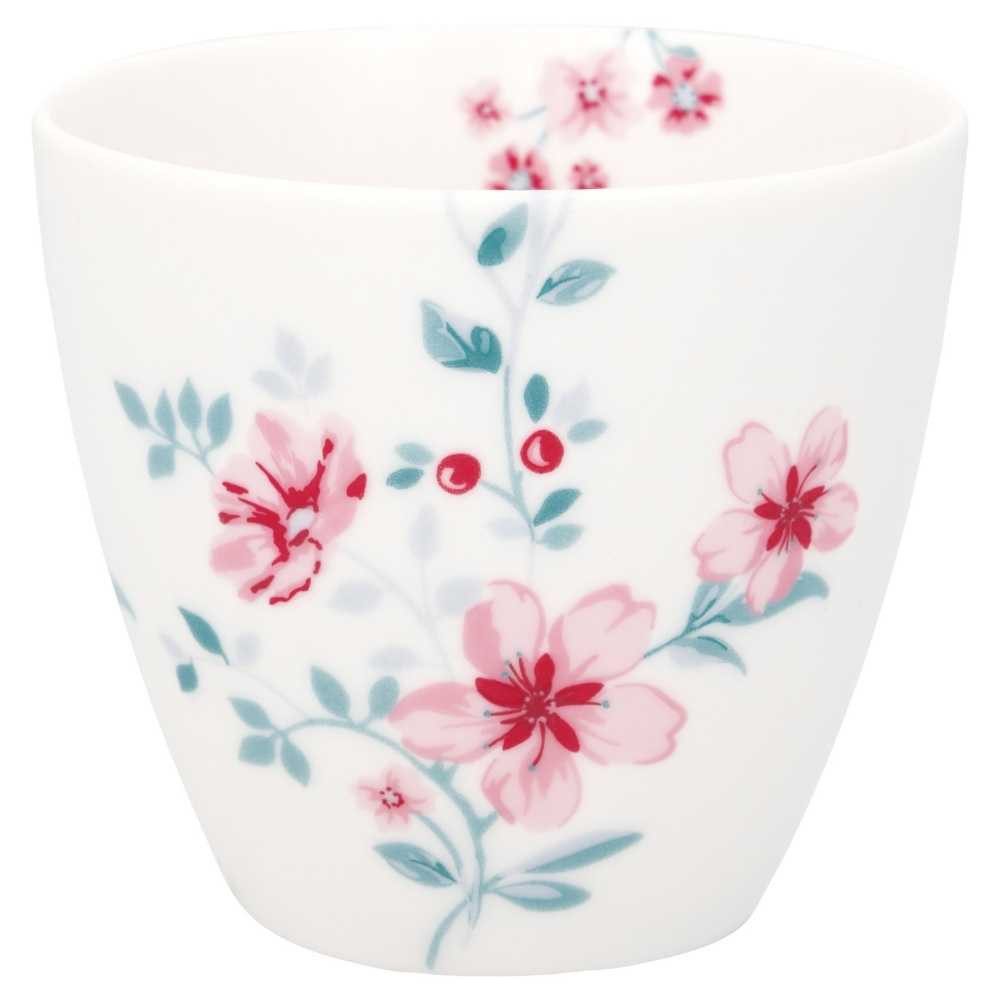 Greengate Becher Greengate Latte Cup ALASIE Weiß mit Blumen