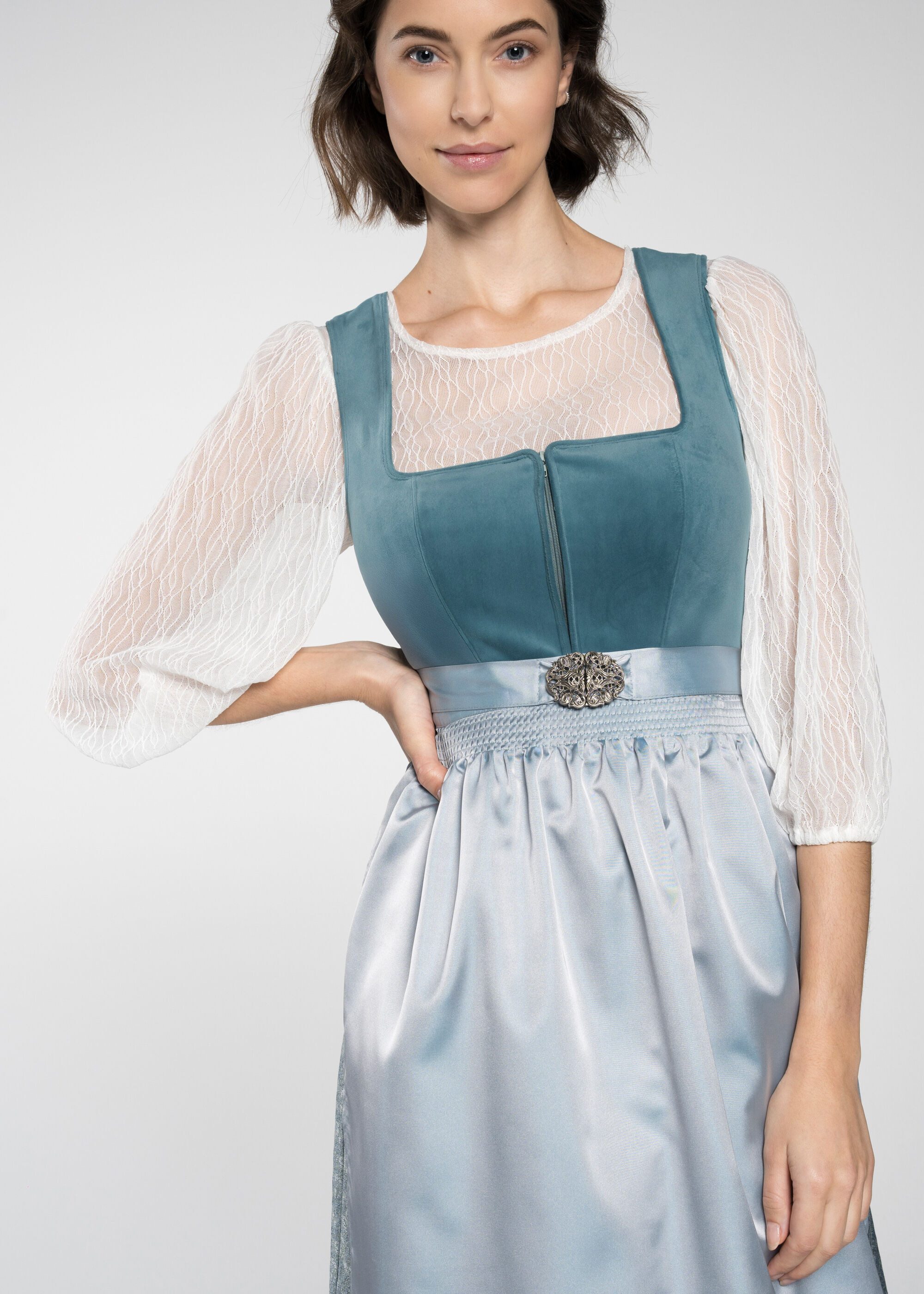 Spieth & Wensky Dirndl Dirndl "Fee" (1-tlg) mit dekorativer Metallschließe – Bild 4 von 5