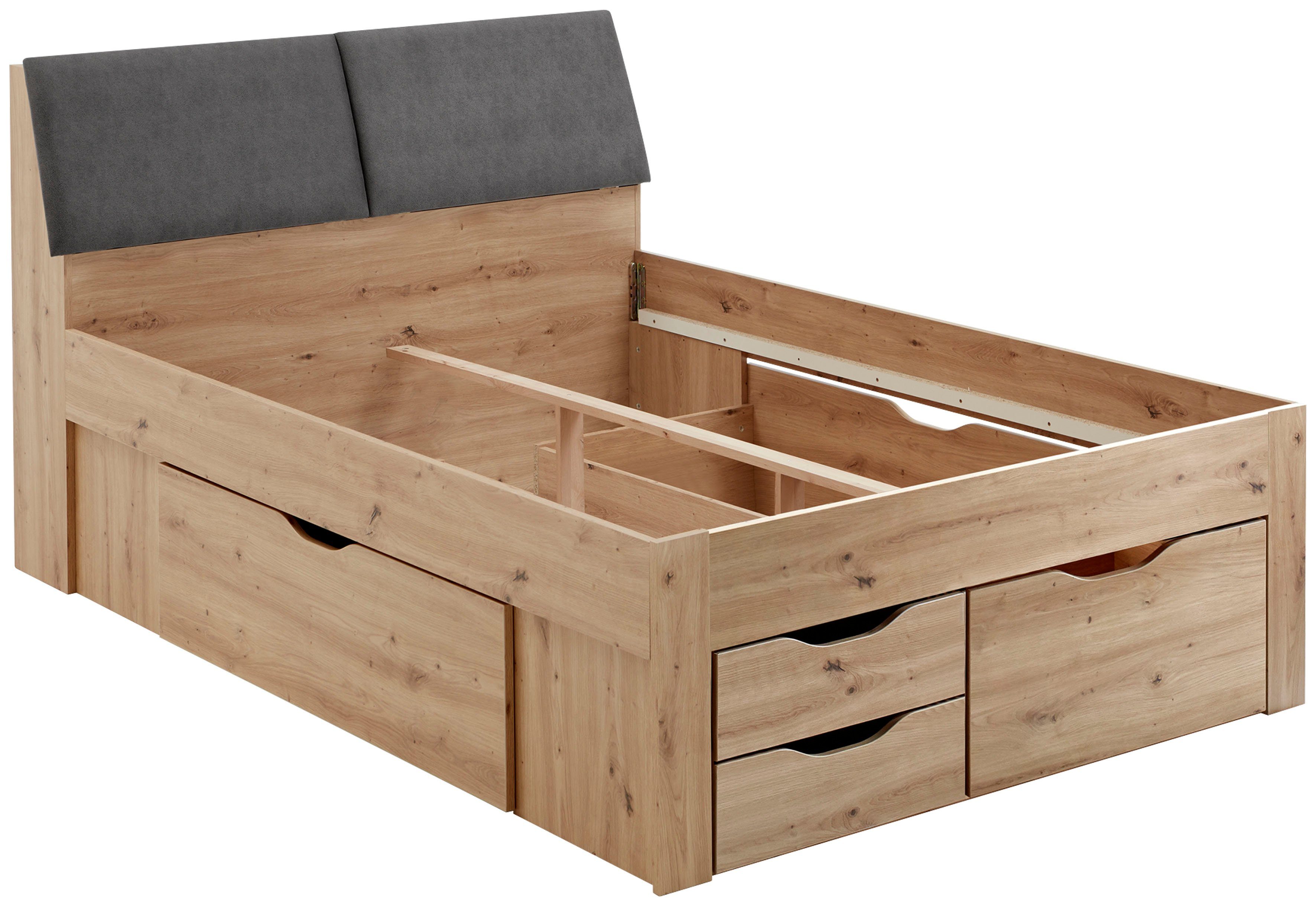 Relita Stauraumbett Maxi, mit Schubladen und Stauraum im Kopfteil