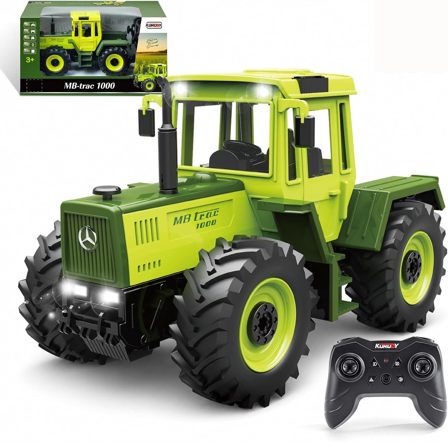 Esun RC-Traktor Ferngesteuertes Traktor Spielzeug, RC Trecker MB-trac 1000 für Kinder (Set, Komplettset), 1:24 RC auto mit Licht und Ton, fernbedienung