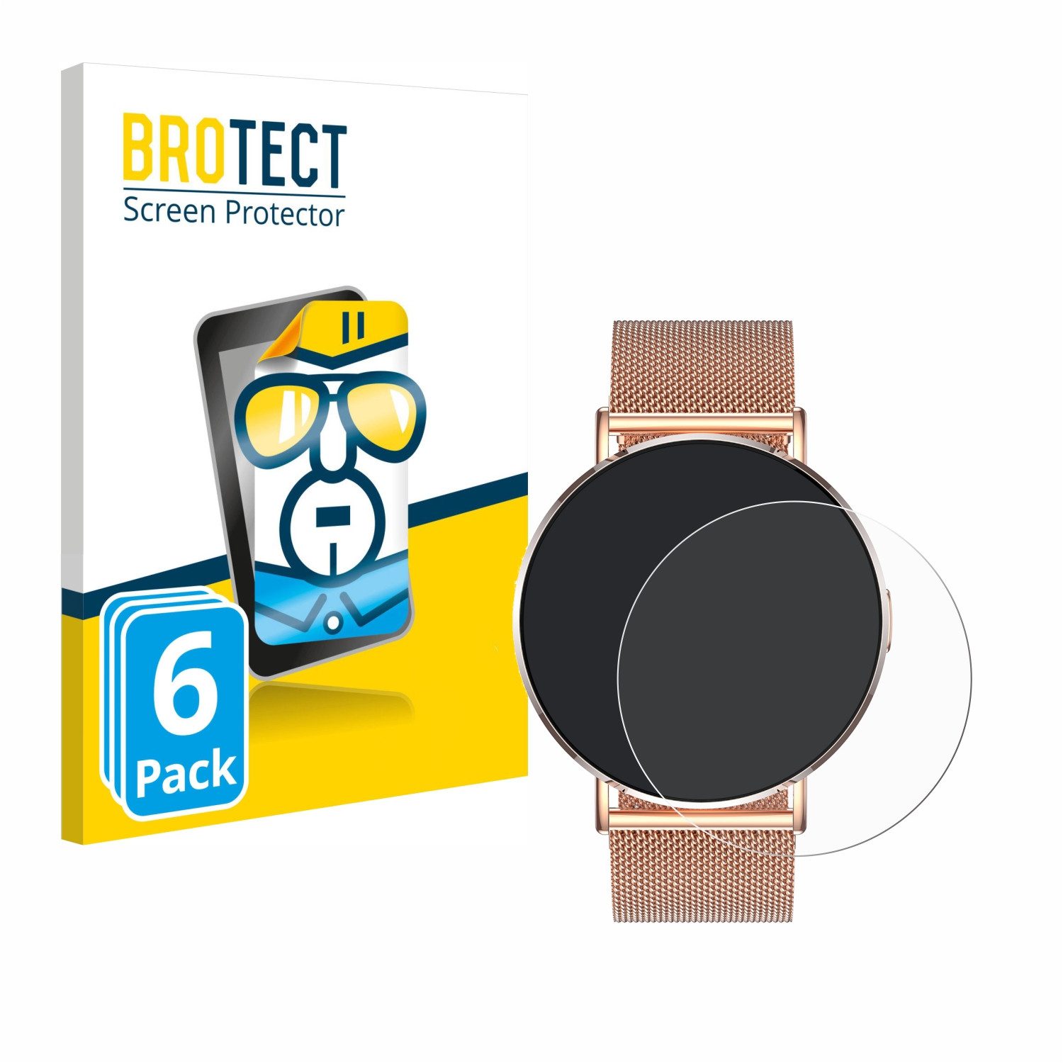 BROTECT Displayschutzfolie Schutzfolie für Levowatch Eve 1.3", 6 Stück, Displayschutz Schutz Folie Klar Transparent