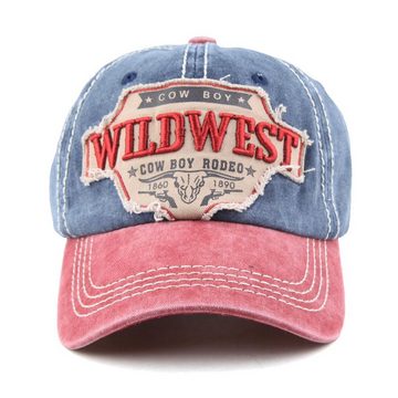 Sporty Baseball Cap Wildwest Western Cowboy Rodeo Original Vintage Style Used Washed Look Retro Baseballcap