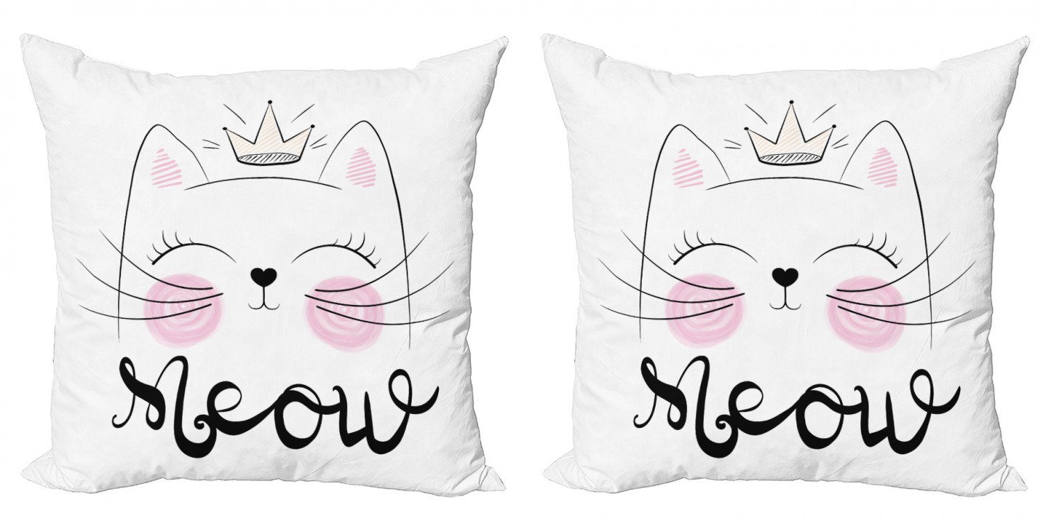 Kissenbezüge Modern Accent Doppelseitiger Digitaldruck, Abakuhaus (2 Stück), Süße Katze Charming Meow Princess
