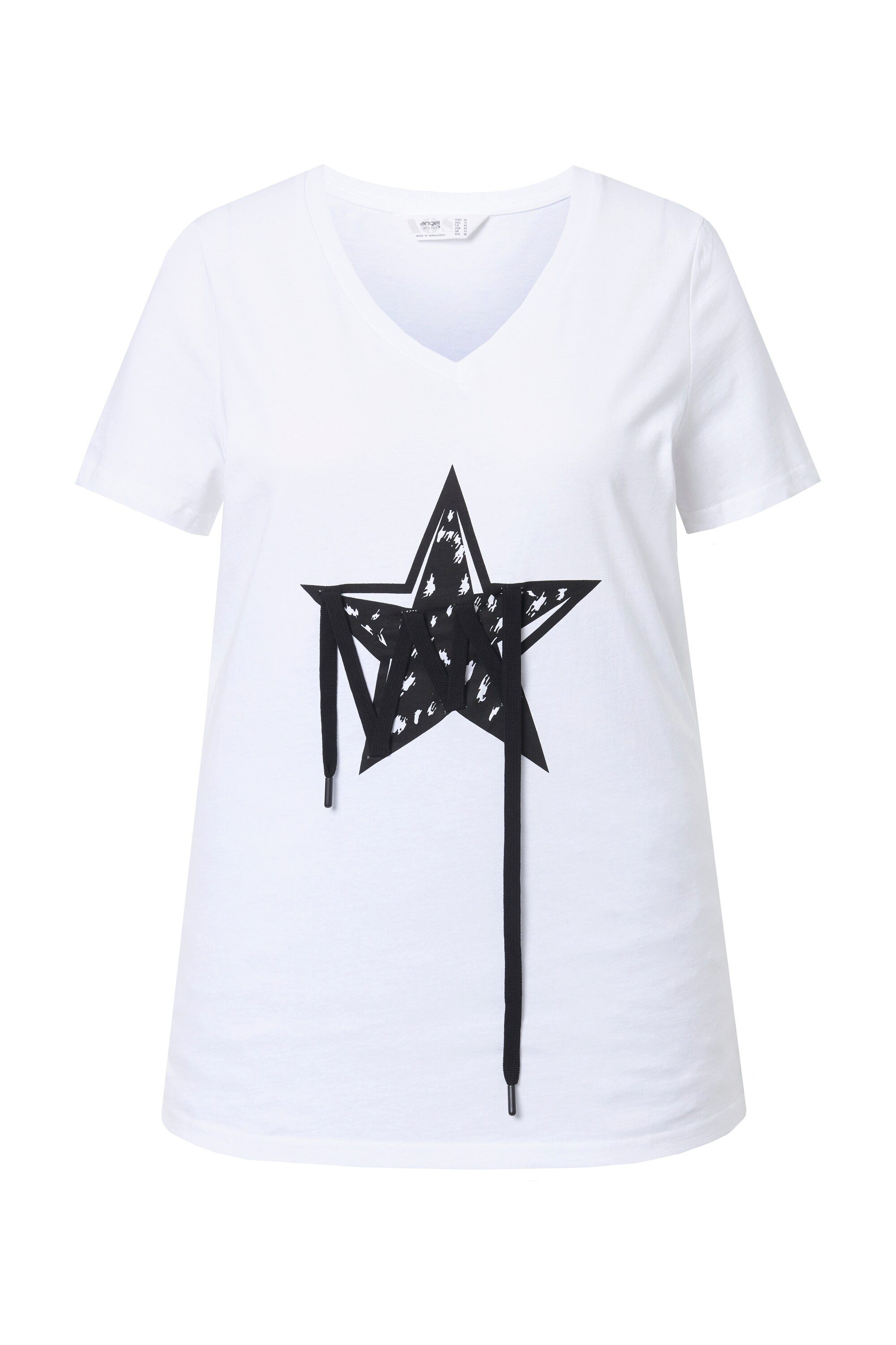 Angel of Style T-Shirt T-Shirt Komfort Fit Stern mit Zierbändern günstig online kaufen