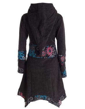 Vishes Kurzmantel Fleece Mantel Fleecemantel Hooded Cardigan Zipfelkapuzenjacke Goa, Gothik, Ethno, Boho Style