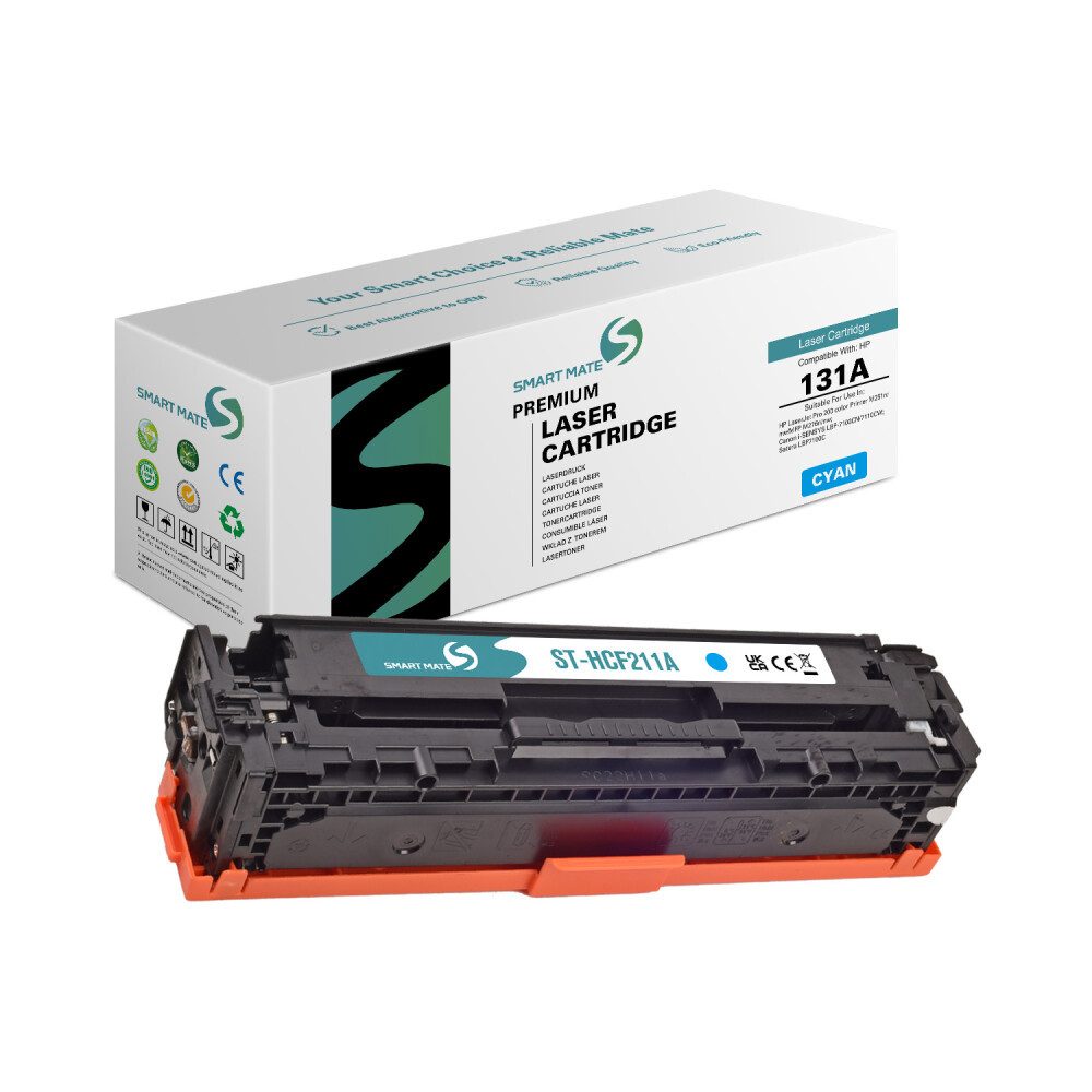 SmartMate Tonerpatrone 131A Cyan Toner kompatibel mit HP LaserJet Pro 200 color M251n, (1-St)