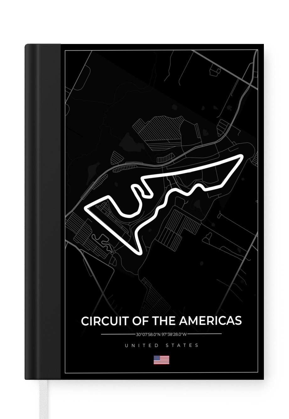 MuchoWow Notizbuch Amerika - Rennstrecke - Formel 1 - Circuit of the Americas - Rennsport, Journal, Merkzettel, Tagebuch, Notizheft, A5, 98 Seiten, Haushaltsbuch