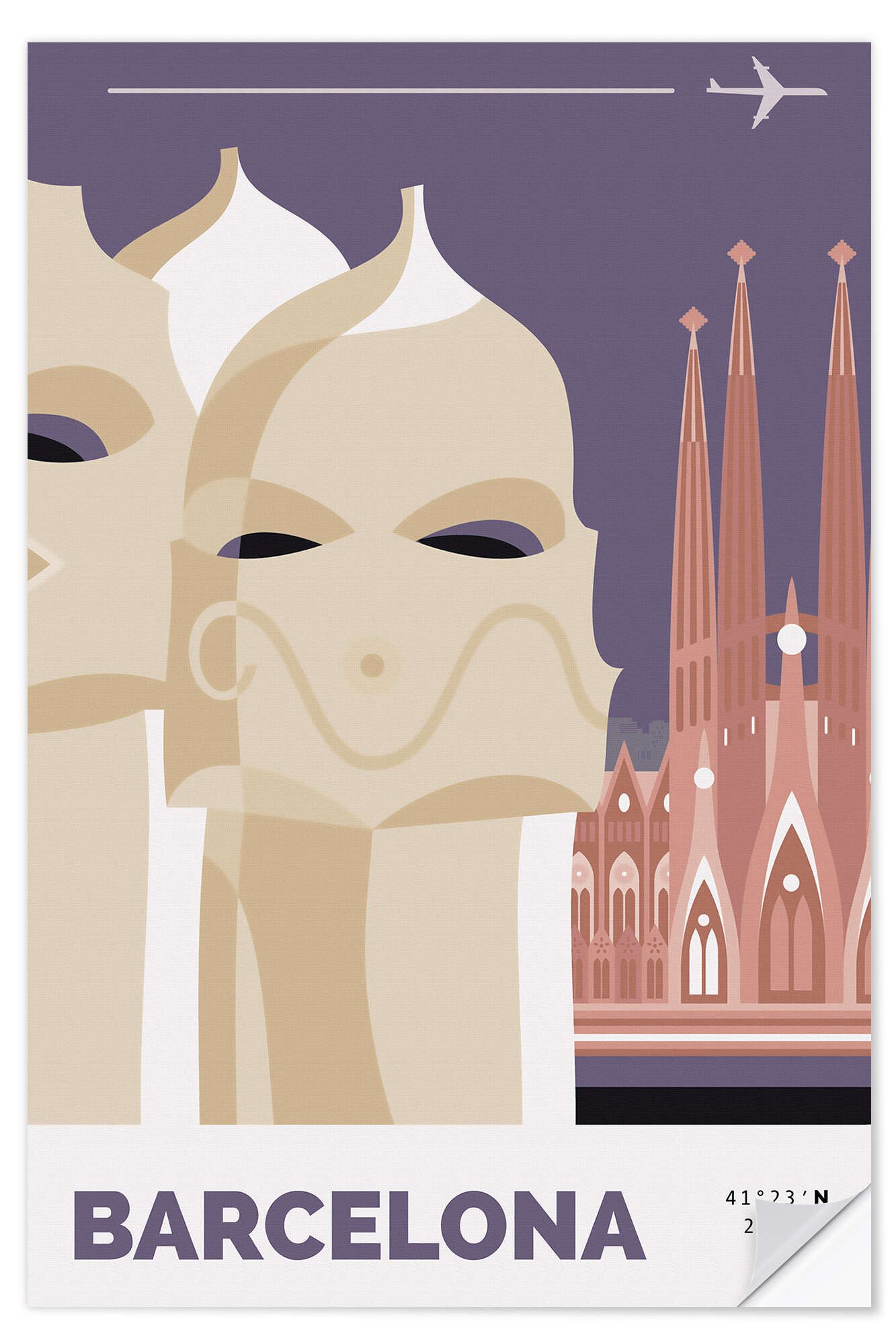 Posterlounge Плакат Nigel Sandor, Barcelona, Digitale Kunst