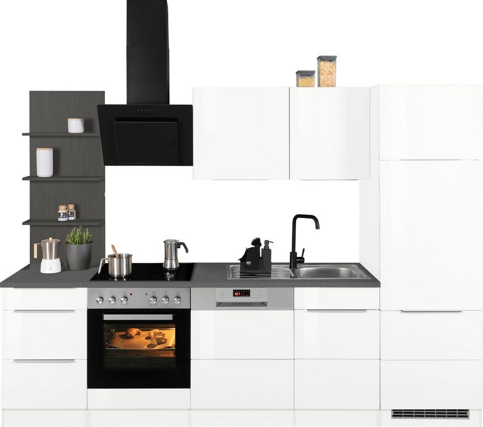 HELD MÖBEL Küchenzeile Brindisi, mit E-Geräten, Breite 280 cm, Beliebig um  weitere Schränke erweiterbar, z. B. auch über Eck