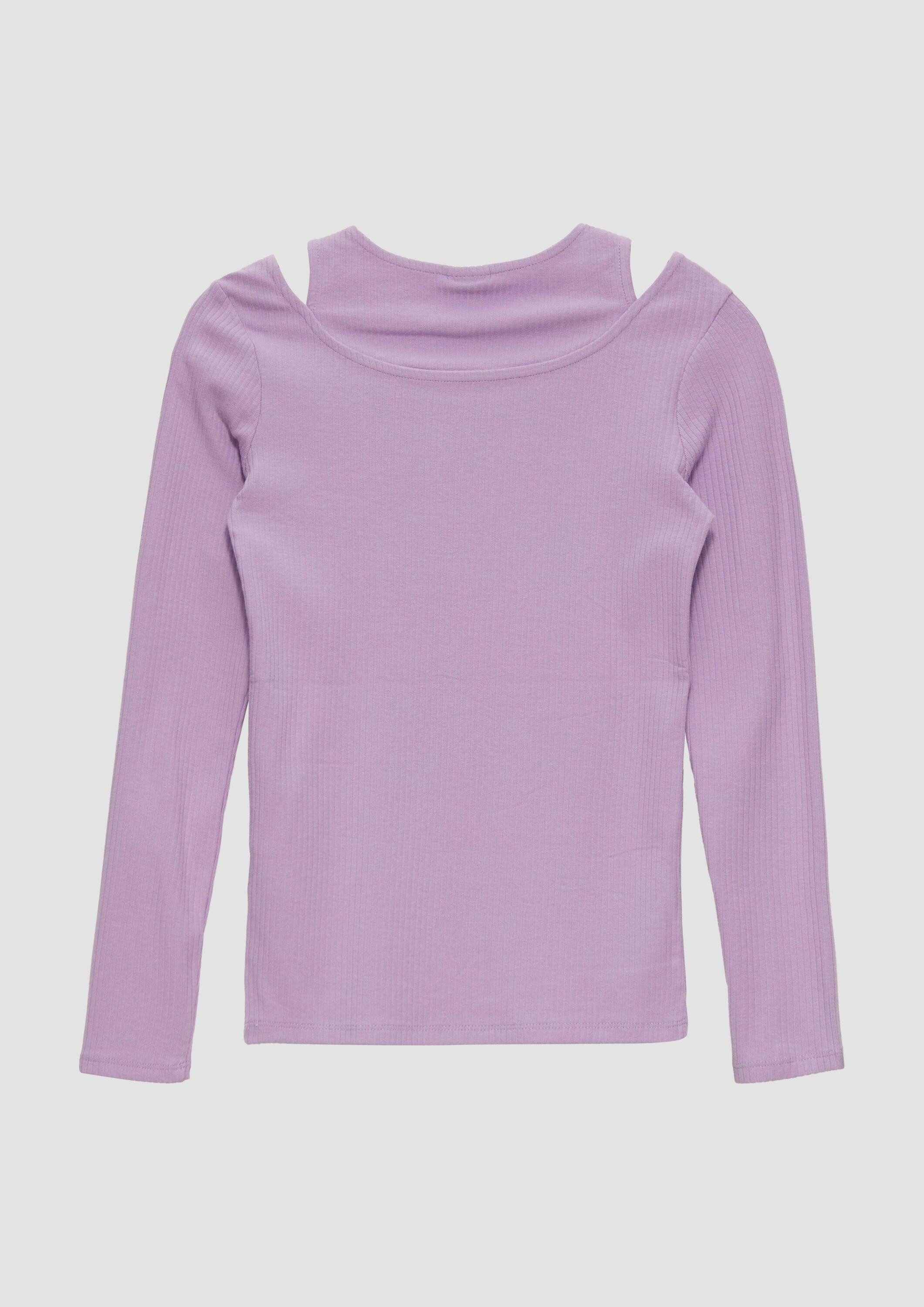 s.Oliver Langarmshirt T-Shirt Geripptes Longsleeve im 2in1-Look – Bild 2 von 3