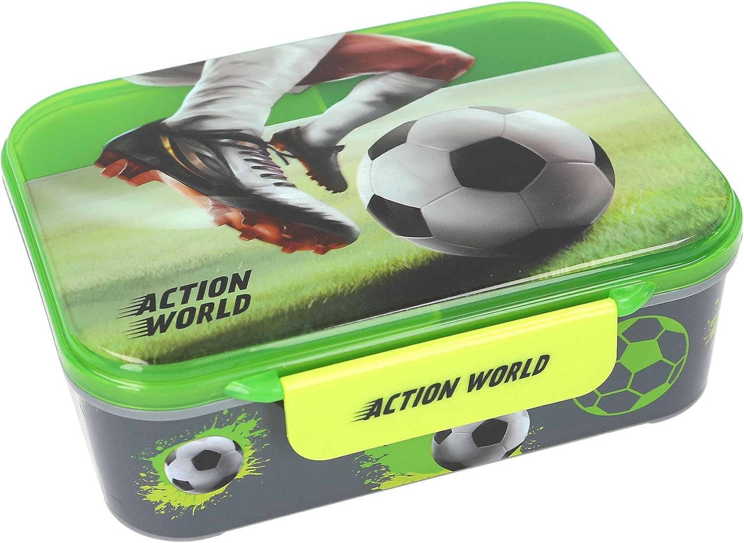 Depesche Lunchbox DEPESCHE Action World Fußball Brotdose mit Trenner