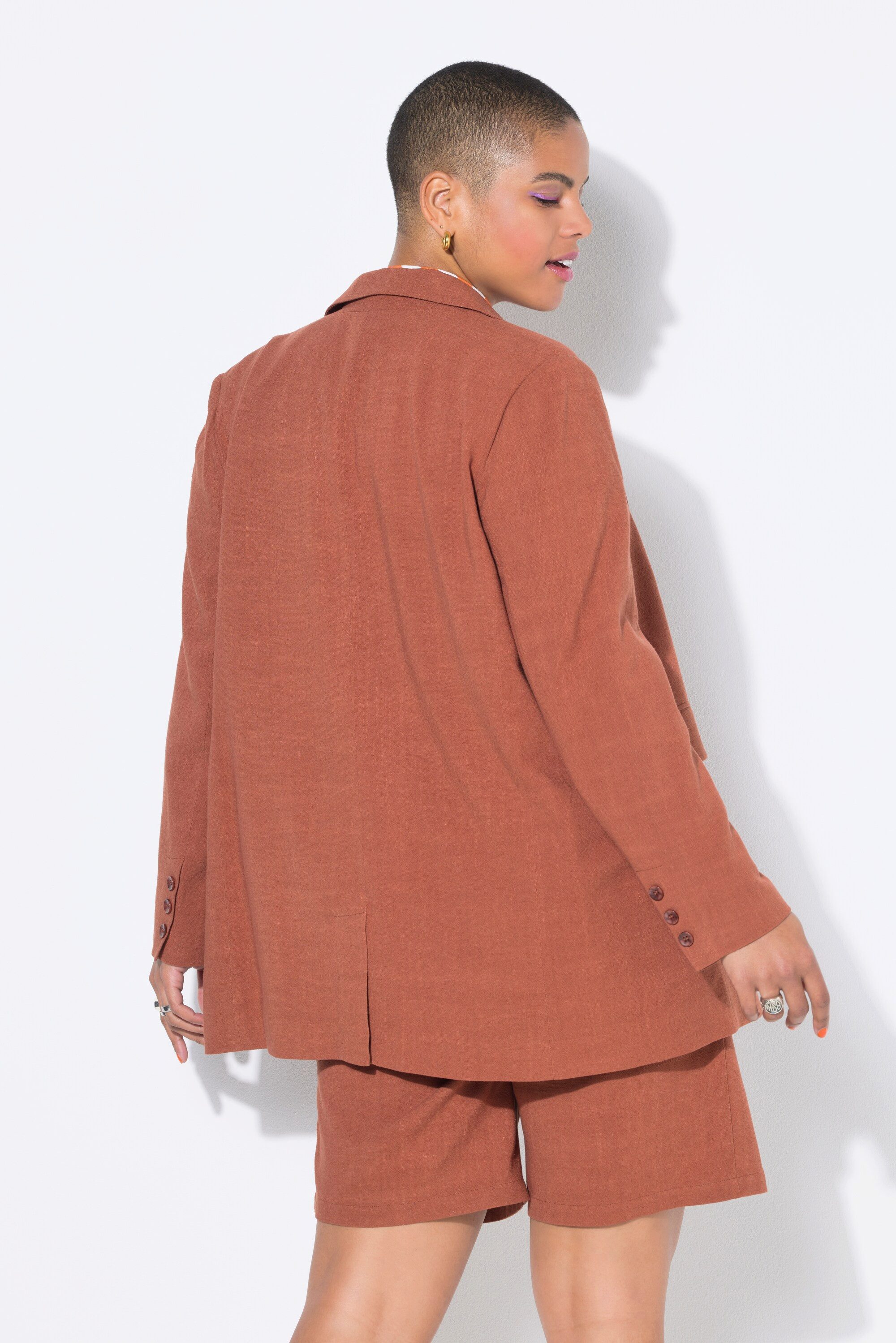 Studio Untold Blusenblazer Leinenmix-Blazer Loose Fit Doppelreiher