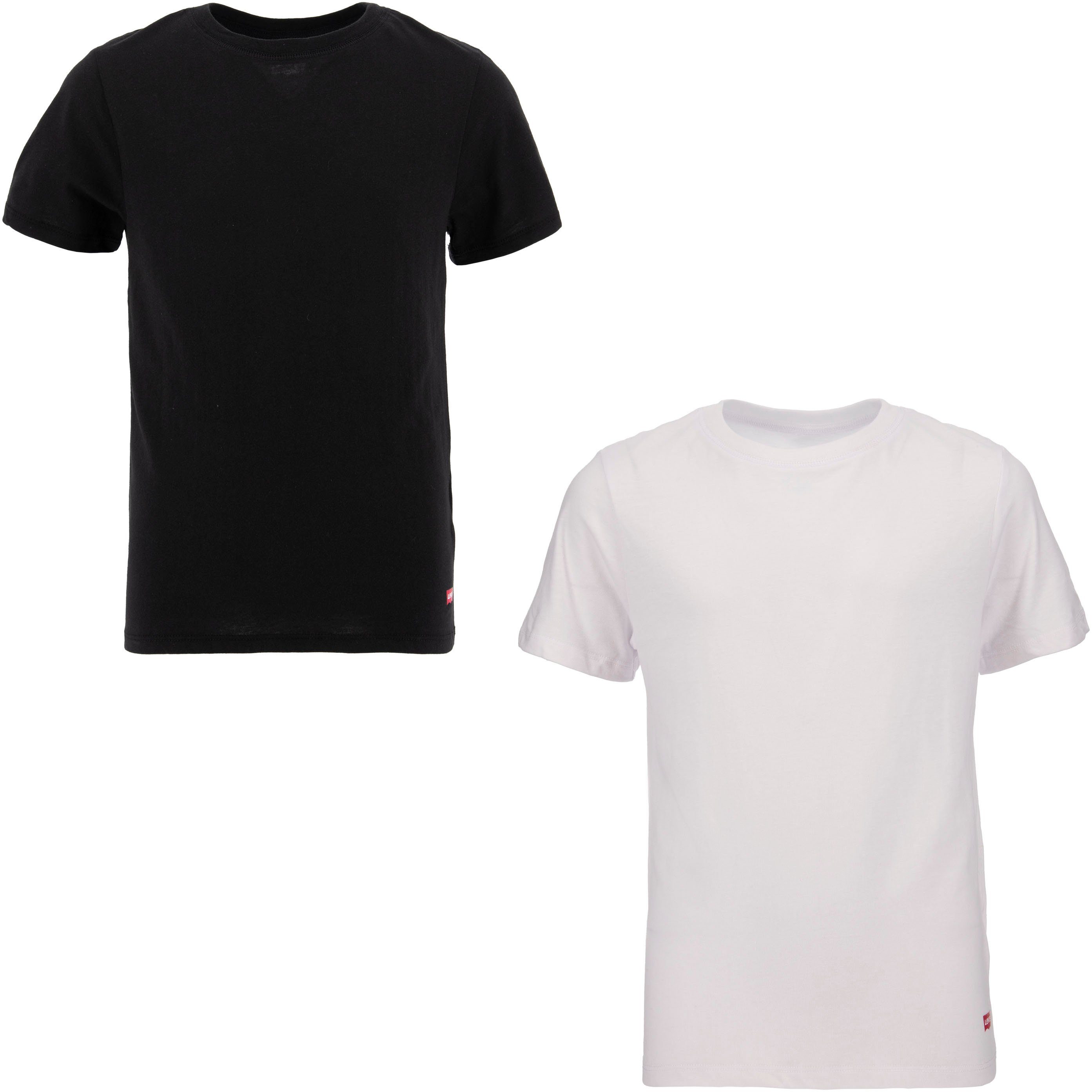 (2-tlg) black/white BOYS T-Shirt NECK TEE Kids for Levi's® CREW 2PK