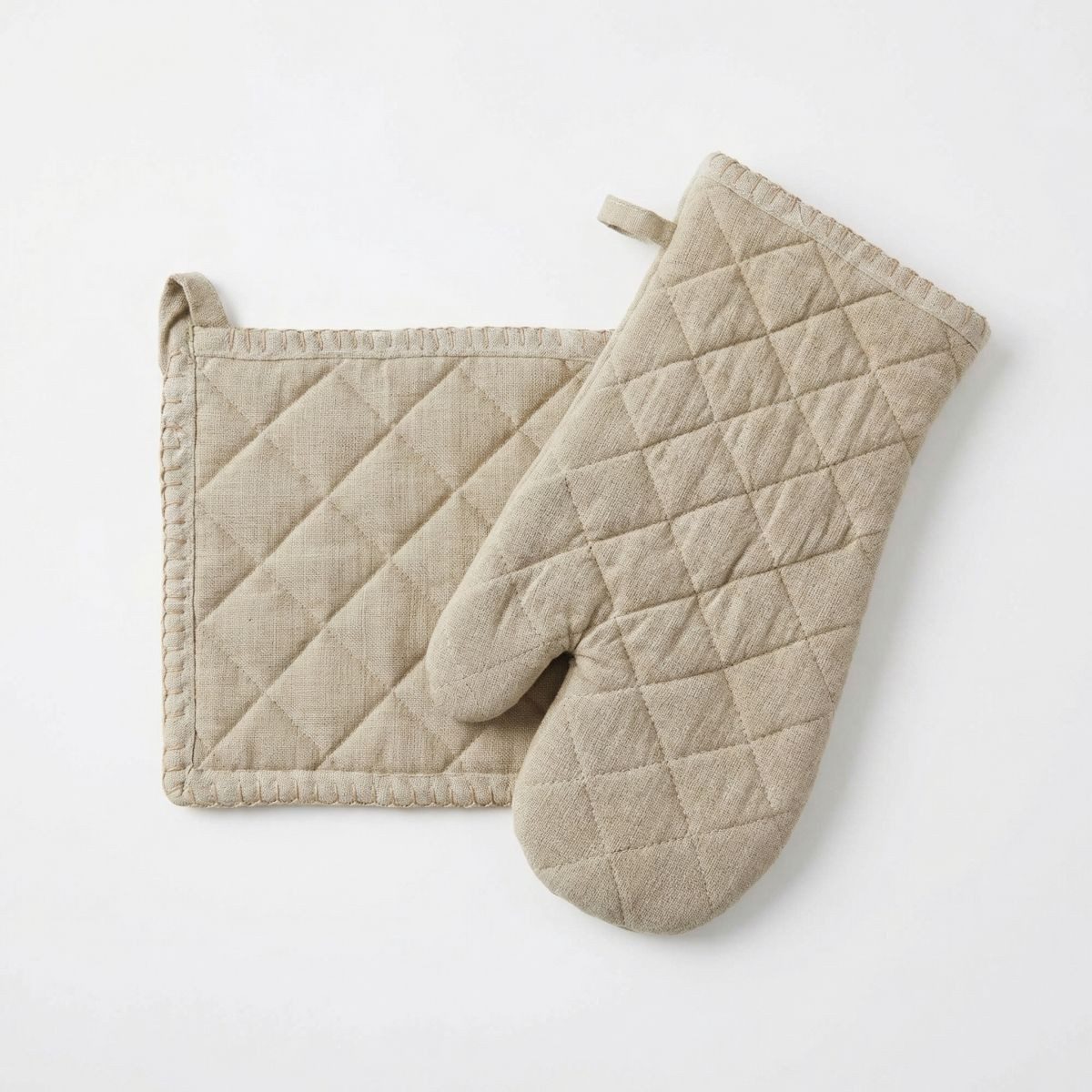 Home affaire Topfhandschuhe Handschuh & Topflappen set beigetön, (Set, 2-tlg)