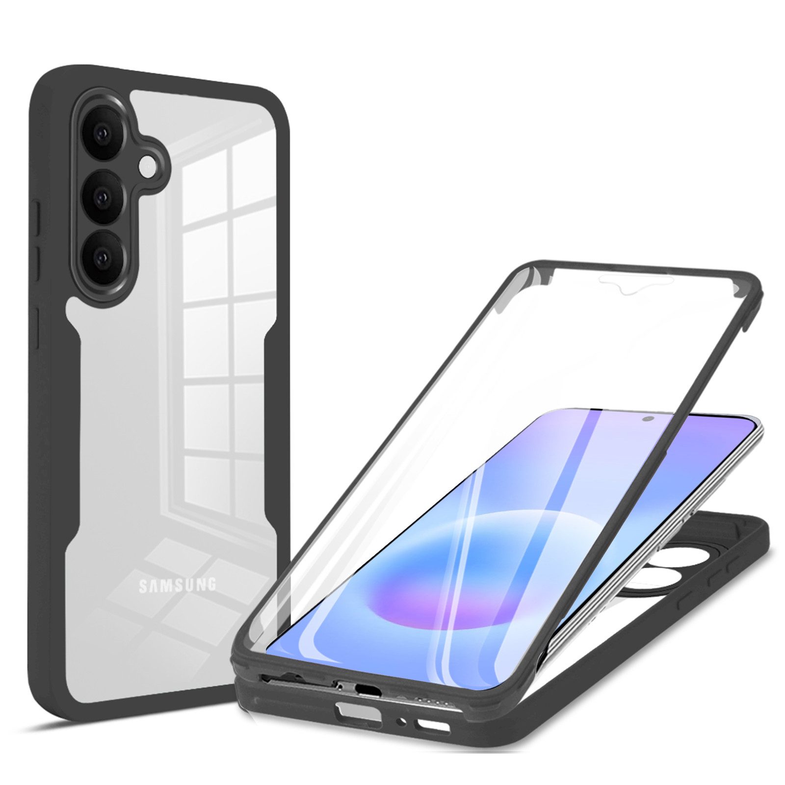betterfon Handyhülle für Samsung Galaxy A57, 360° Hülle mit Integriertem Displayschutz, 2-teiliges 360 Grad Case mit Rundumschutz und Displayschutz
