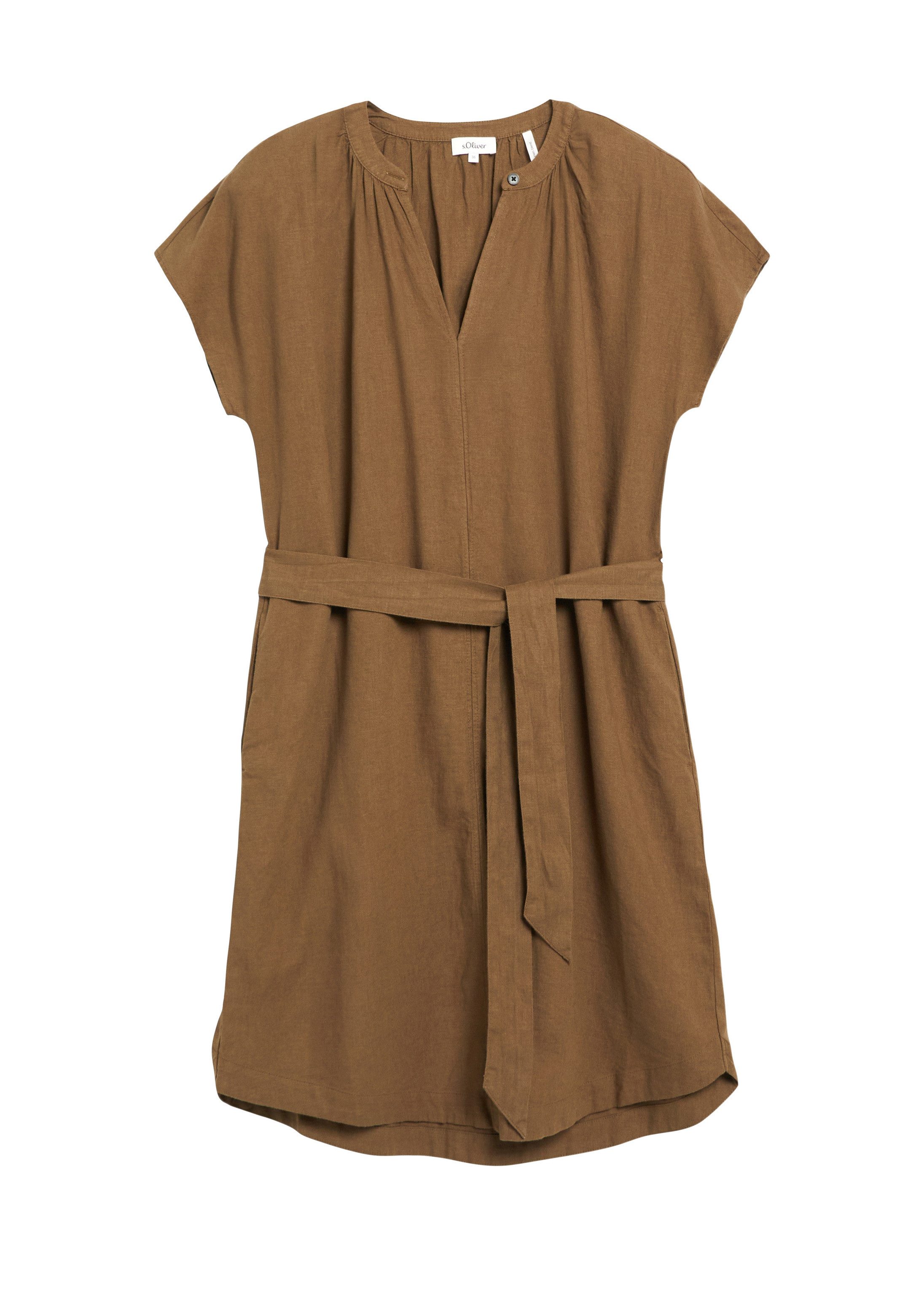 s.Oliver Minikleid Kleid Leinenmix-Kleid mit Eingrifftaschen