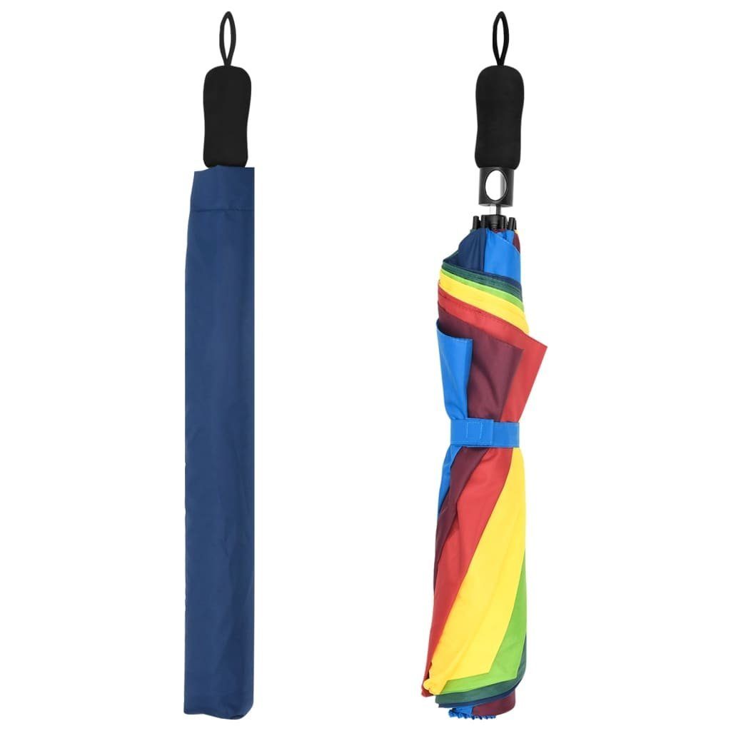 vidaXL Faltbarer 124 Regenschirm Mehrfarbig Taschenregenschirm Automatisch cm