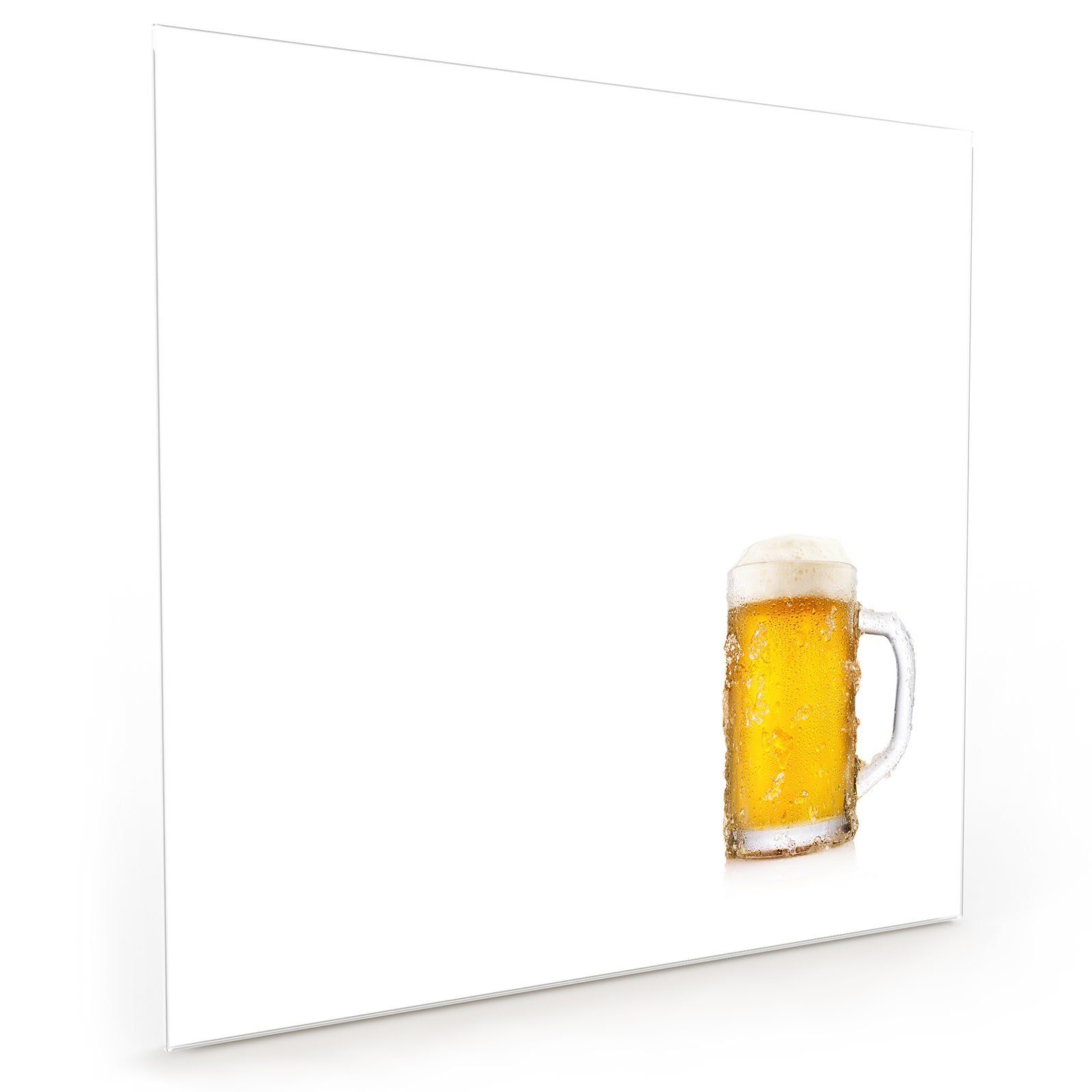 Primedeco Küchenrückwand Küchenrückwand Spritzschutz Glas mit Motiv Biercup
