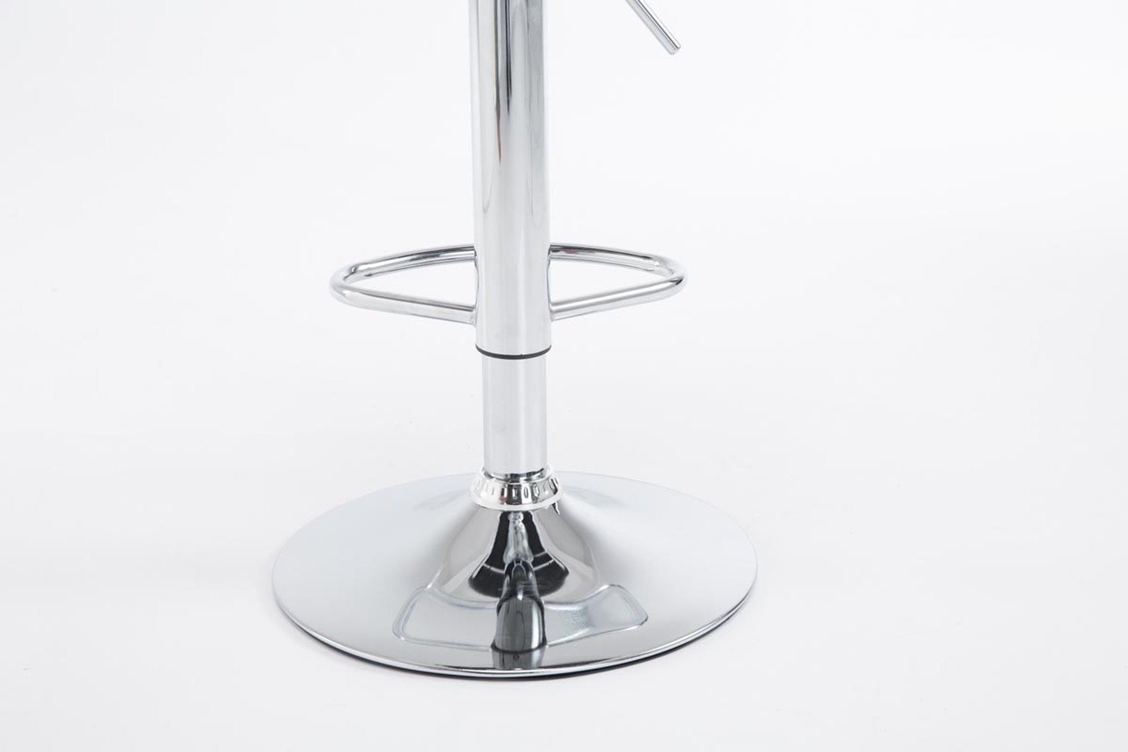 TPFLiving Barhocker Kölle (mit Theke Hocker & - - Rückenlehne - drehbar Weiß höhenverstellbar Küche), Sitzfläche: Kunstleder Stahl 360° chromfarbener für 