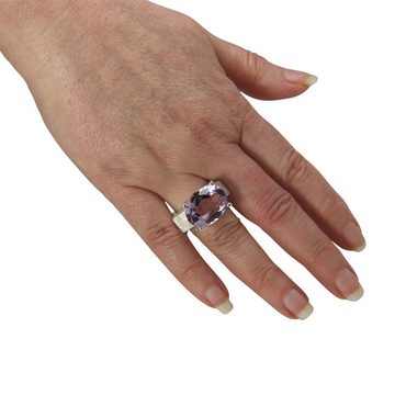 SKIELKA DESIGNSCHMUCK Silberring Amethyst Ring 20x15 mm (Sterling Silber 925) (1-tlg), hochwertige Goldschmiedearbeit aus Deutschland