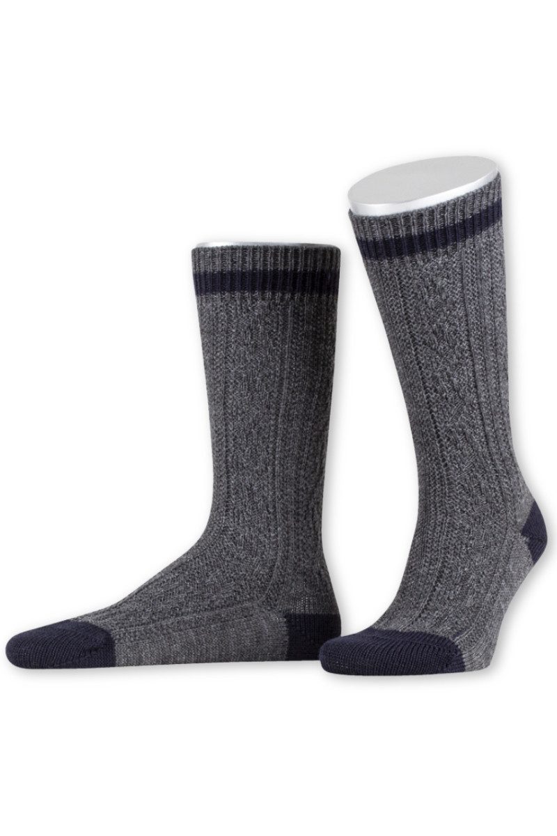 Lusana Trachtensocken Trachtensocken - L5698 - anthrazit/mittelgrau, dunkelgrau/marine