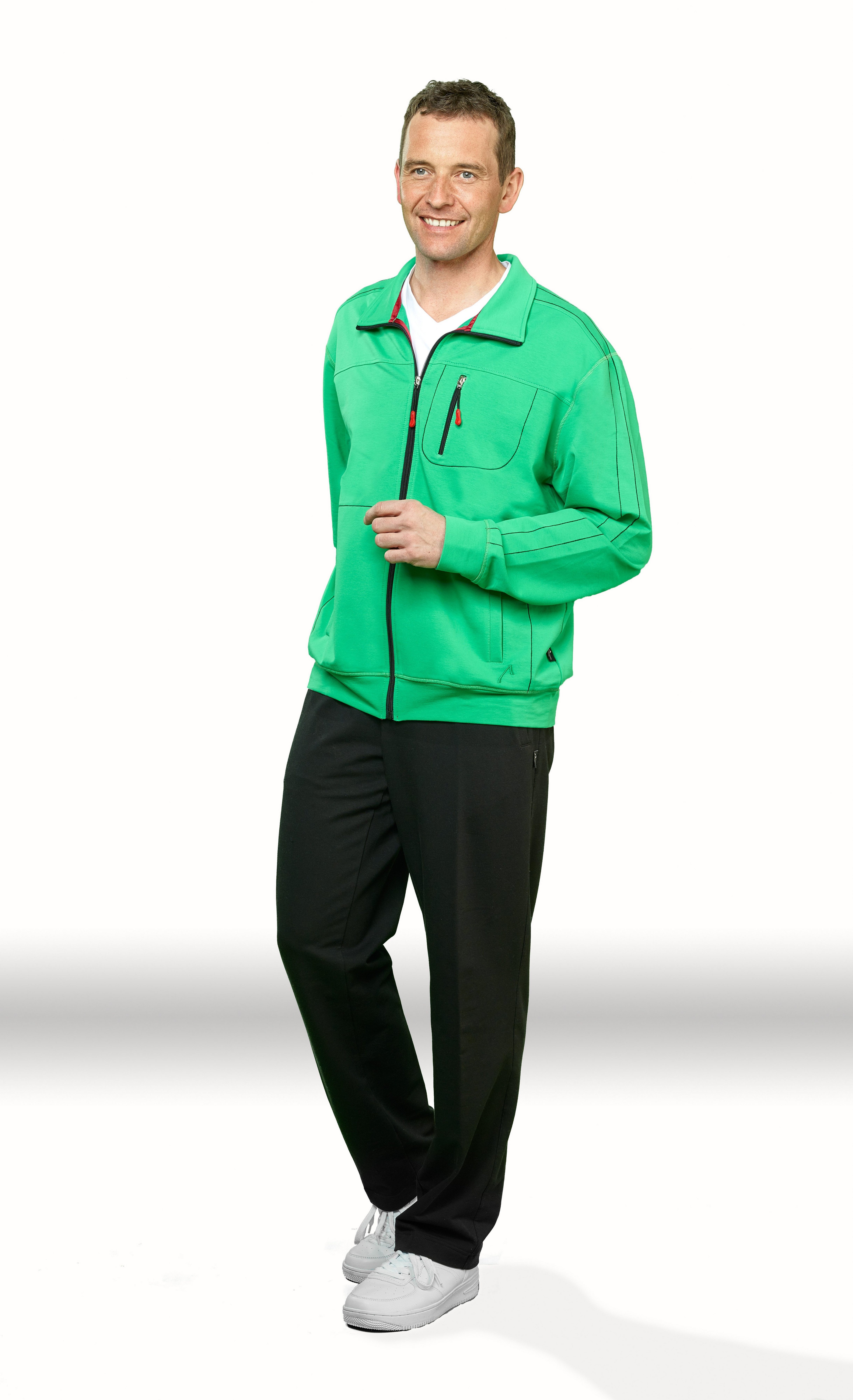 grün Sweatjacke in allen XL Klein Herren 5 Größen Authentic Baumwollmischgewebe bis Jerseyjacke