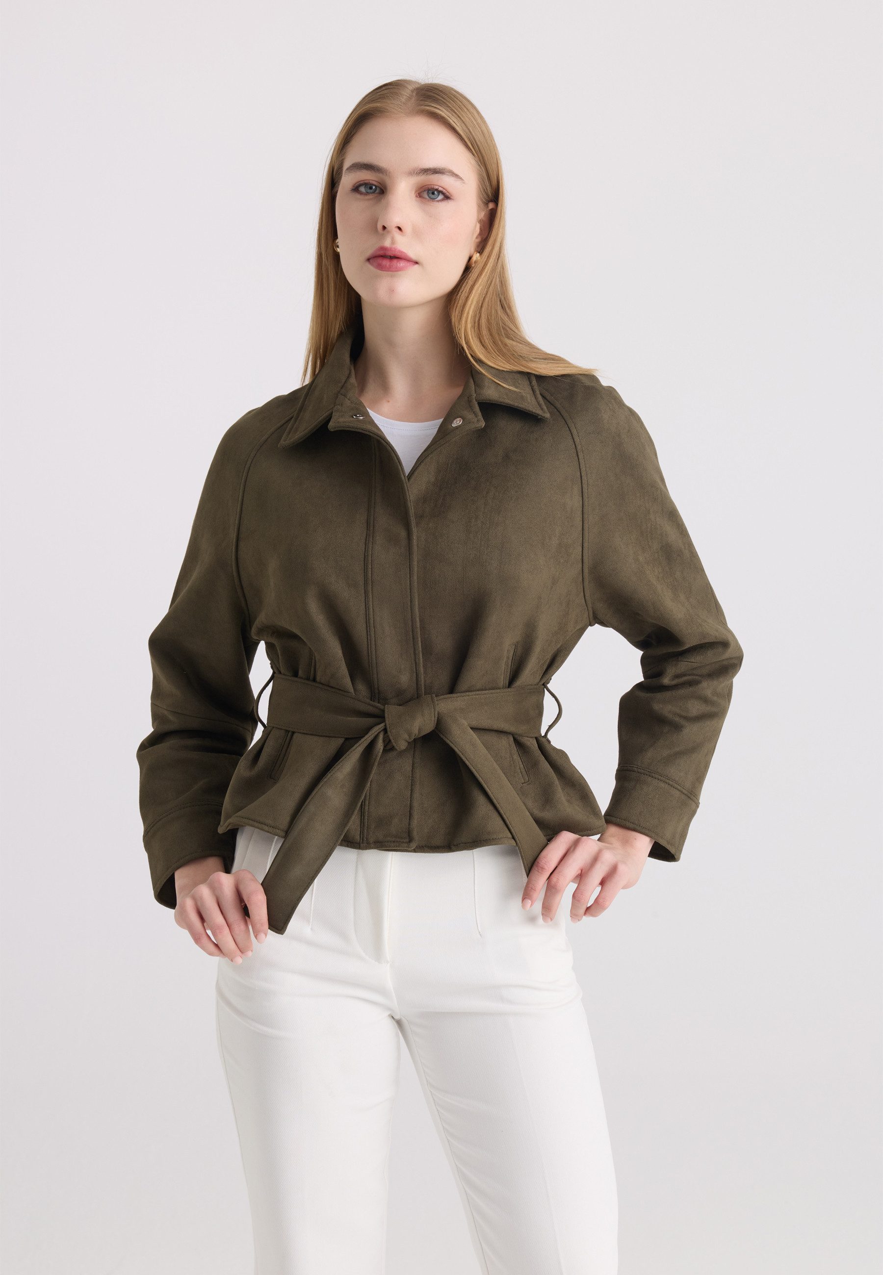 Felix Hardy Lederimitatjacke Jacke aus Velourslederimitat