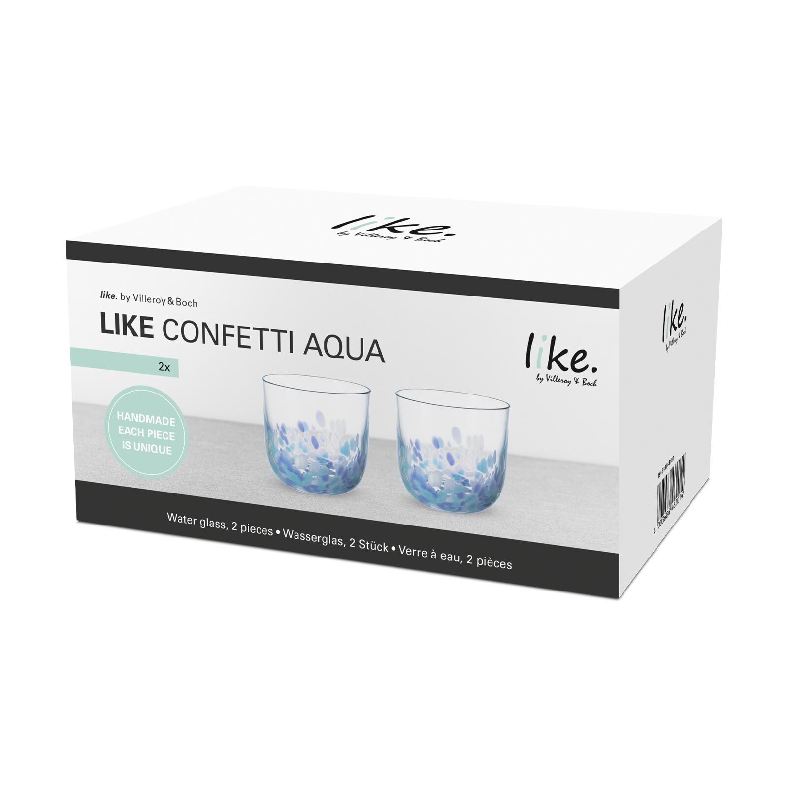like. by Villeroy & Boch Glas Like Confetti Wasserglas 200 ml 2er Set, 2-tlg., Glas
