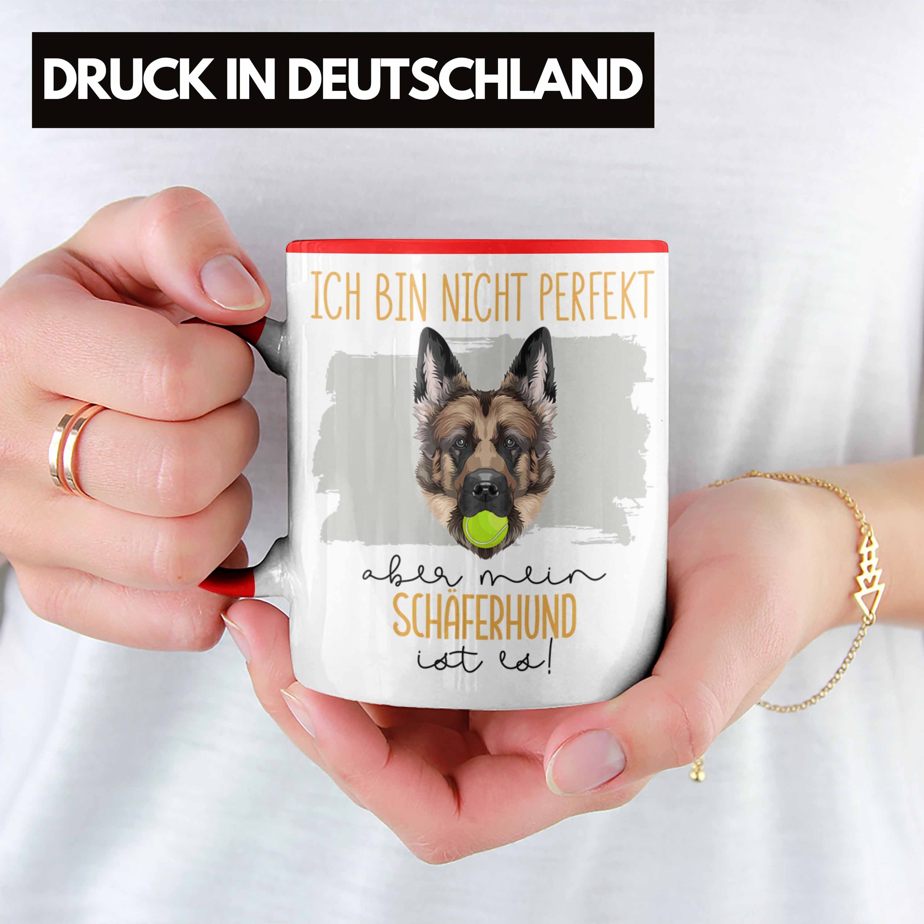 Schäferhund Tasse Rot Besit Besitzer Geschenk Geschenkidee Trendation Spruch Lustiger Tasse