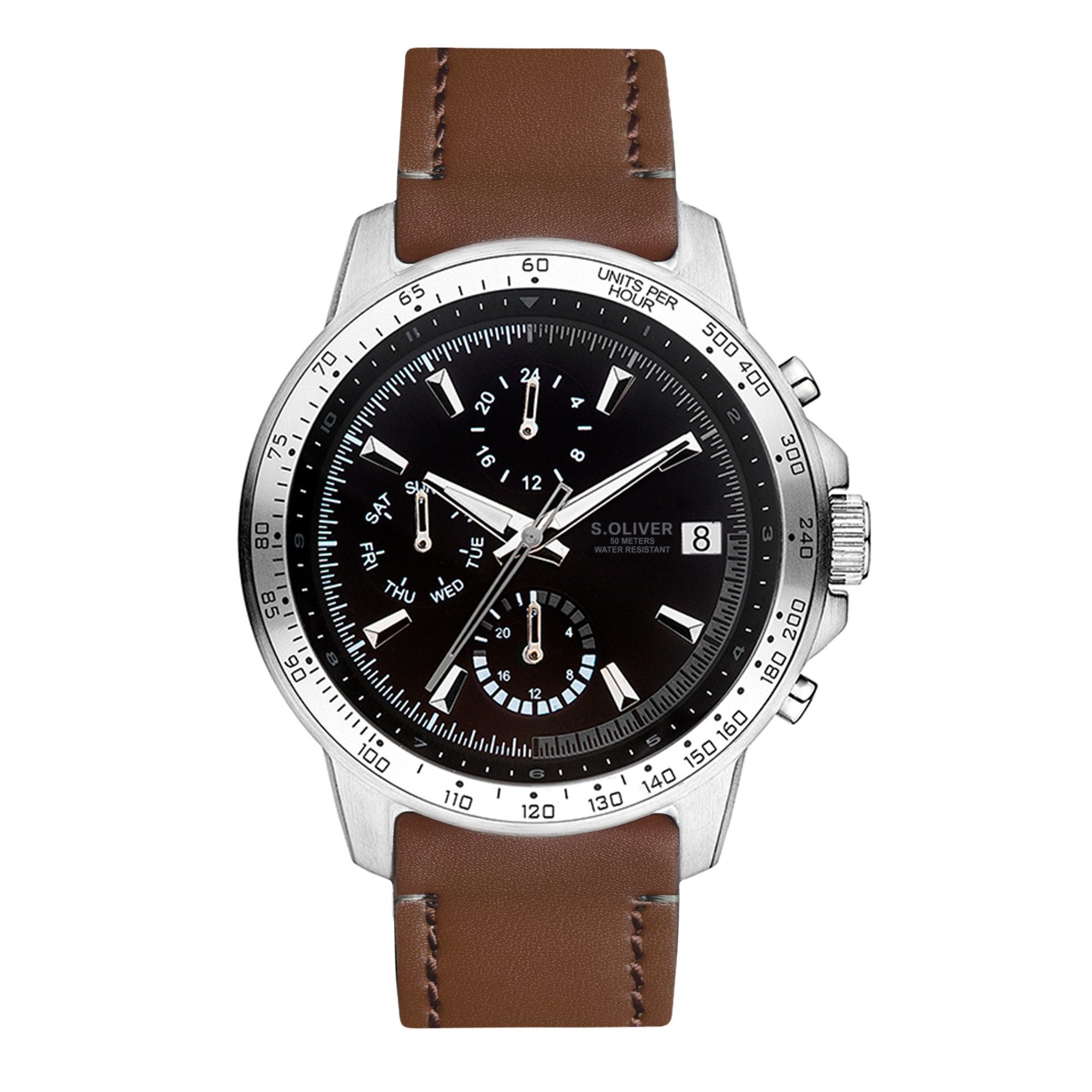 s.Oliver Quarzuhr Kunstleder