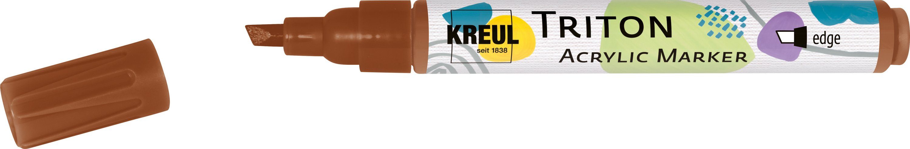 Kreul Marker Triton Acrylic Marker EDGE, Strichstärke 1 - 4 mm Oxydbraun-Dunkel
