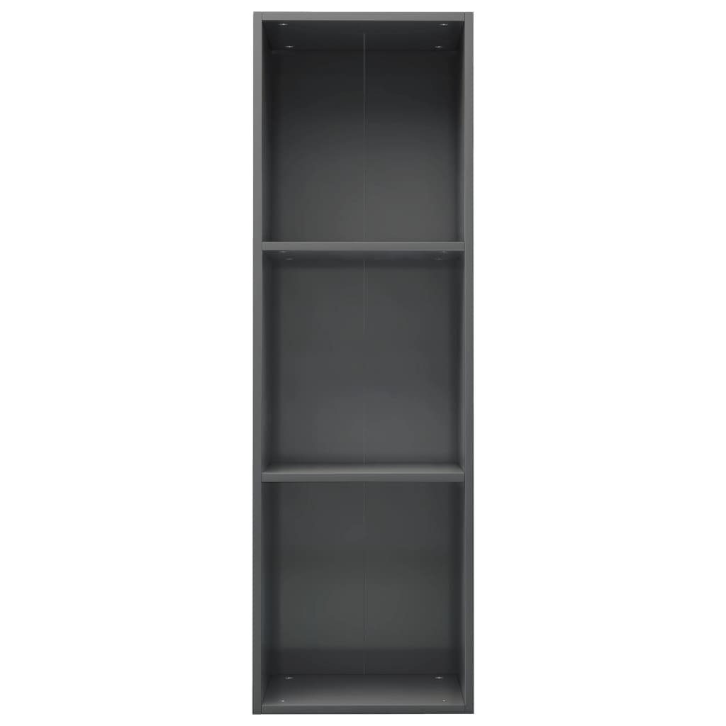 furnicato Bücherregal 36x30x114cm Hochglanz-Grau Holzwerkstoff Bücherregal/TV-Schrank