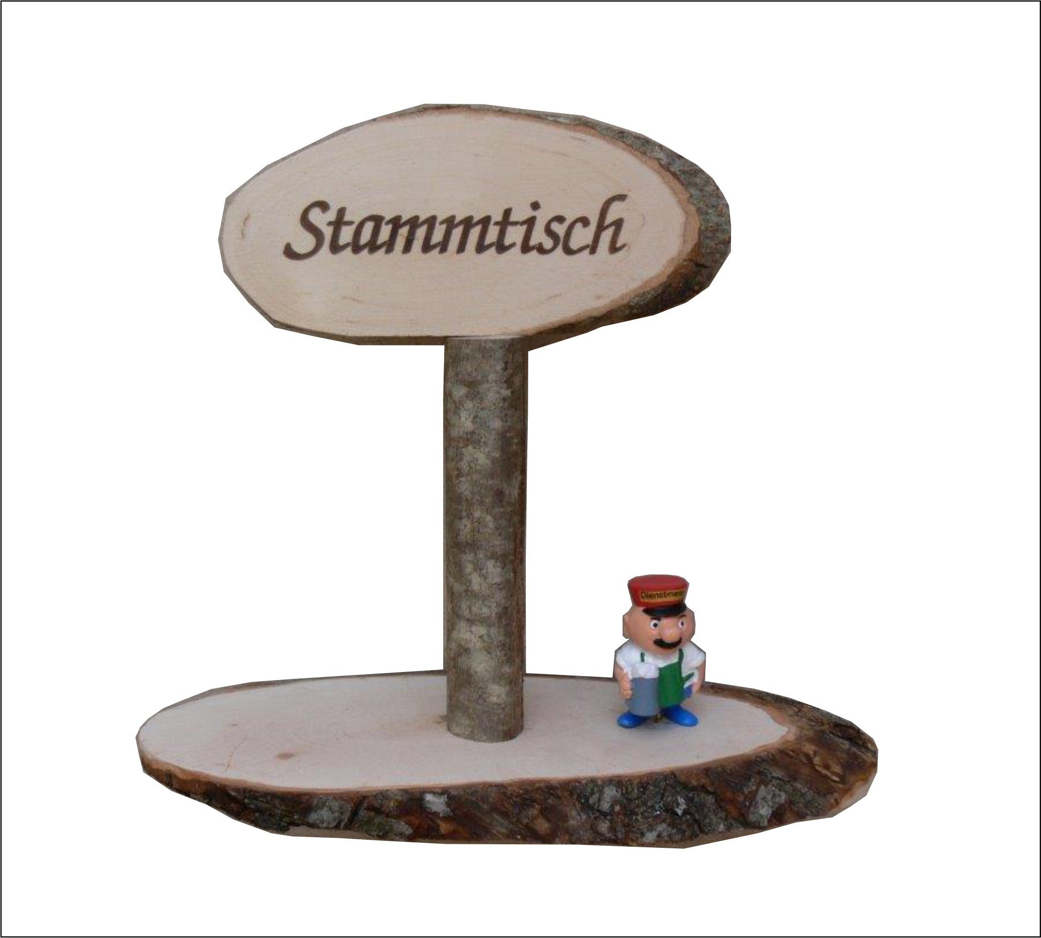 Dekoobjekt "Stammtisch-Aufsteller mit Aloisius graviert"