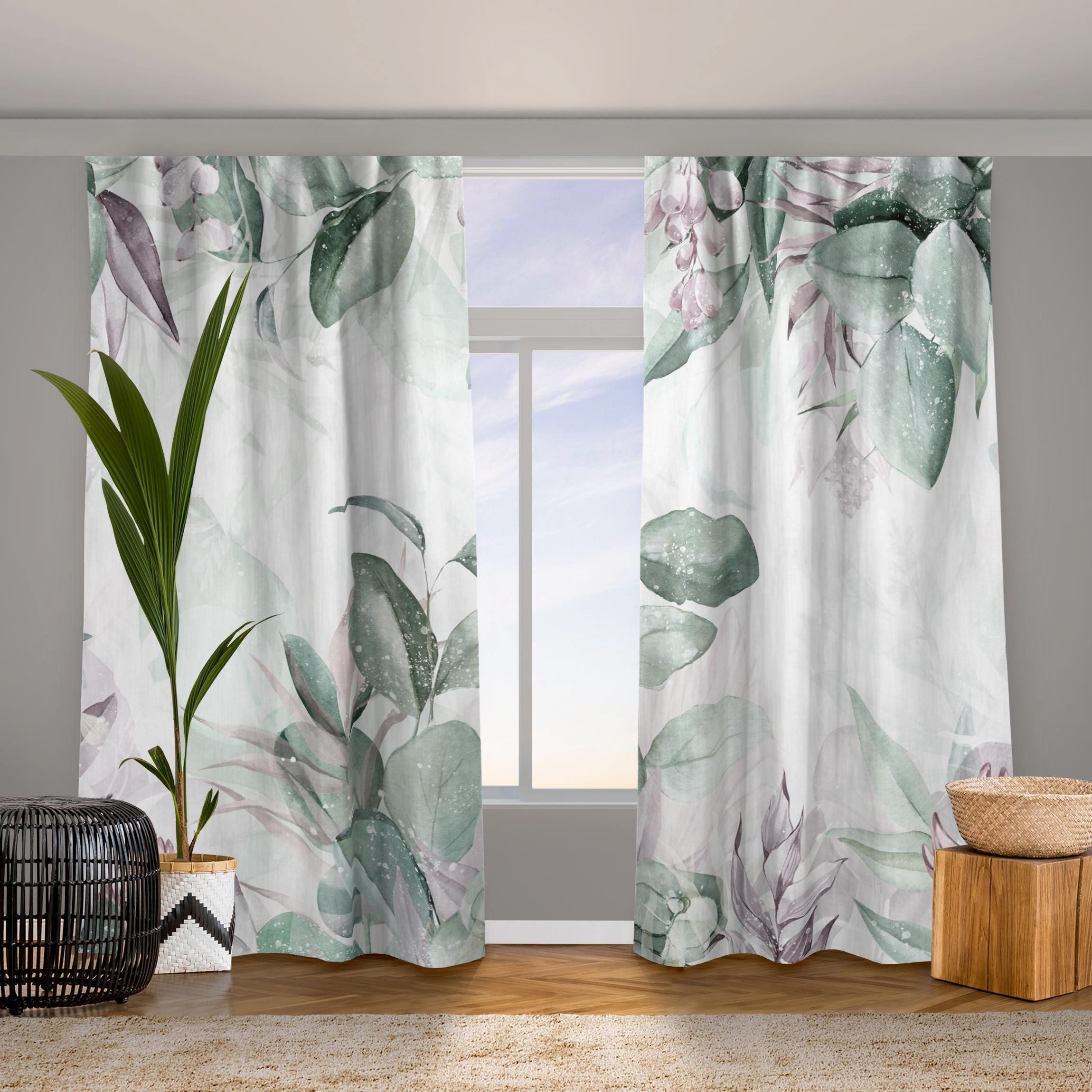Bilderdepot24 Vorhang Gardine Aquarell Tropisch Modern günstig online kaufen