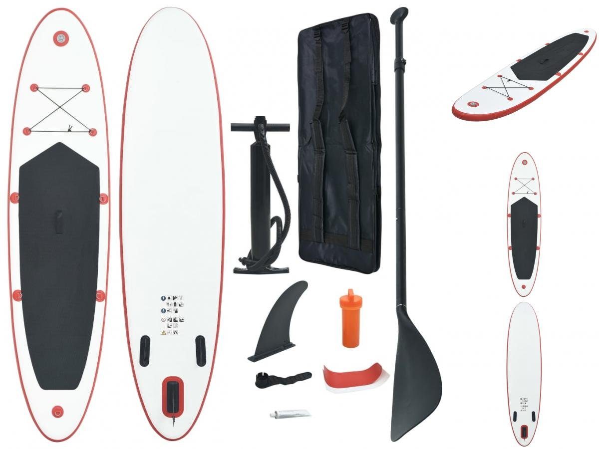 vidaXL Schlauchboot Stand Up Paddle Surfboard SUP Aufblasbar Rot und Weiß