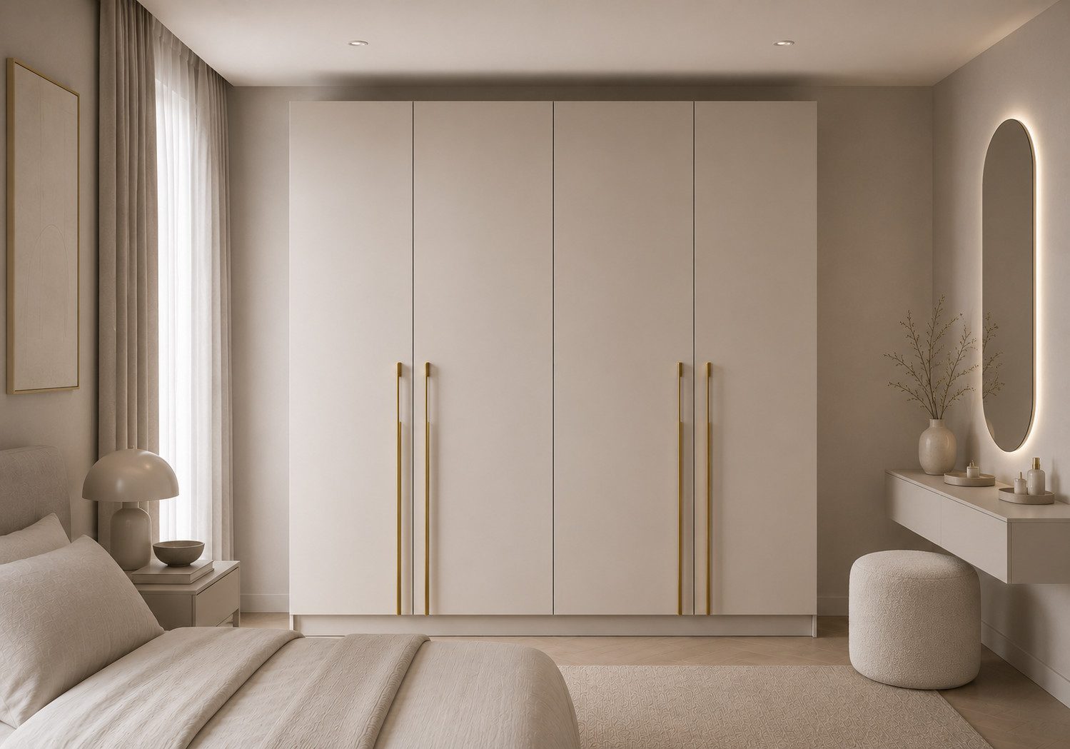MOEBLO Drehtürenschrank Glamy 4D (Moderner 4-türiger Kleiderschrank mit viel Stauraum, Einlegeböden – Ideal für Schlafzimmer, Ankleidezimmer oder Jugendzimmer, Schrank Garderobe Drehtürenschrank) (BxHxT): 200 cm x 210 cm x 57 cm