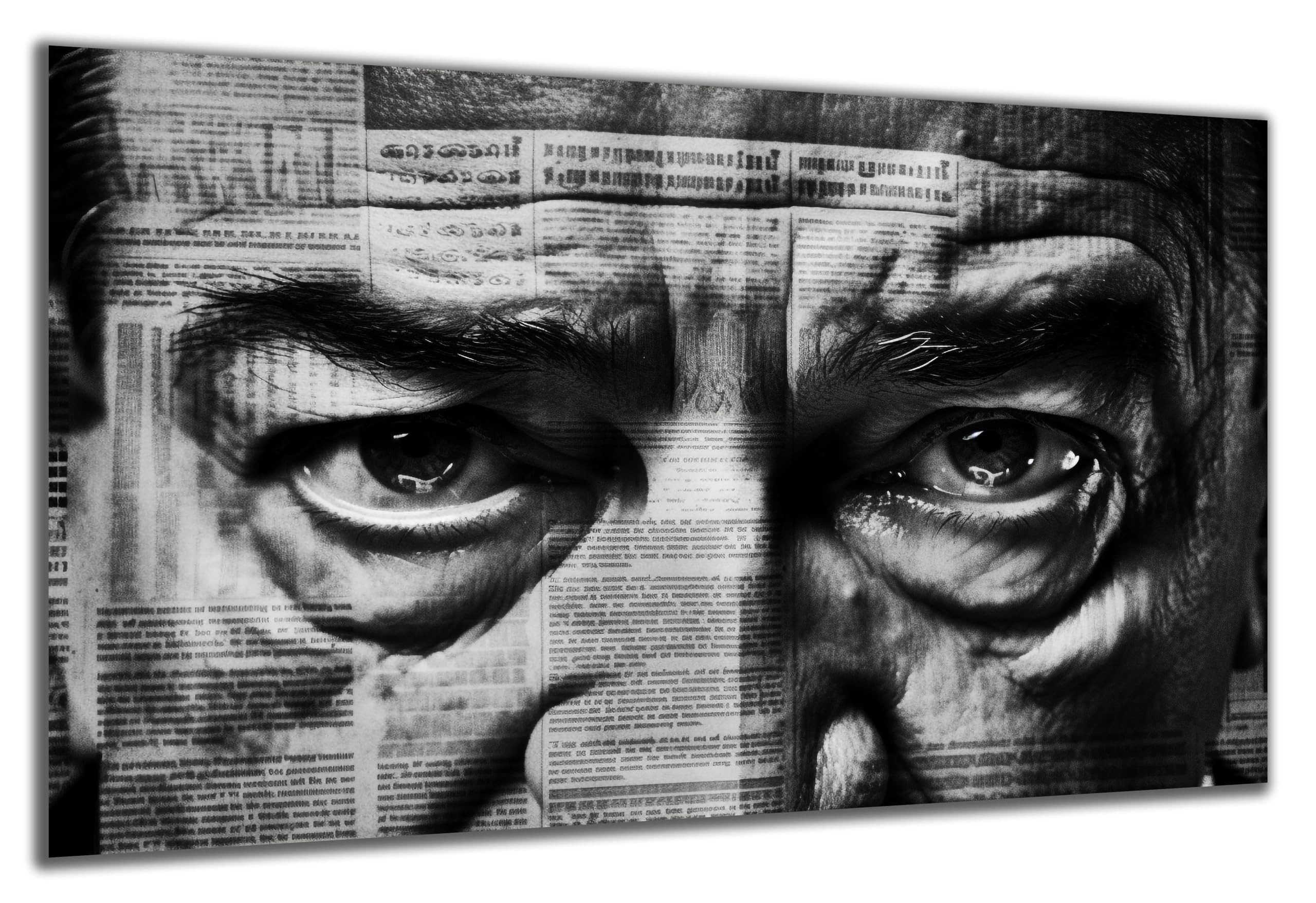 DARO Design Wandbild Modern Abstrakt Leinwandbild Wandbilder Wand Deko Bilder, (Zeitung Abstrakt - Bild klein Wohnzimmer Schlafzimmer Büro Flur Esszimmer Einteilig Querformat Fotodruck Moderne Kunst), 30x20 cm
