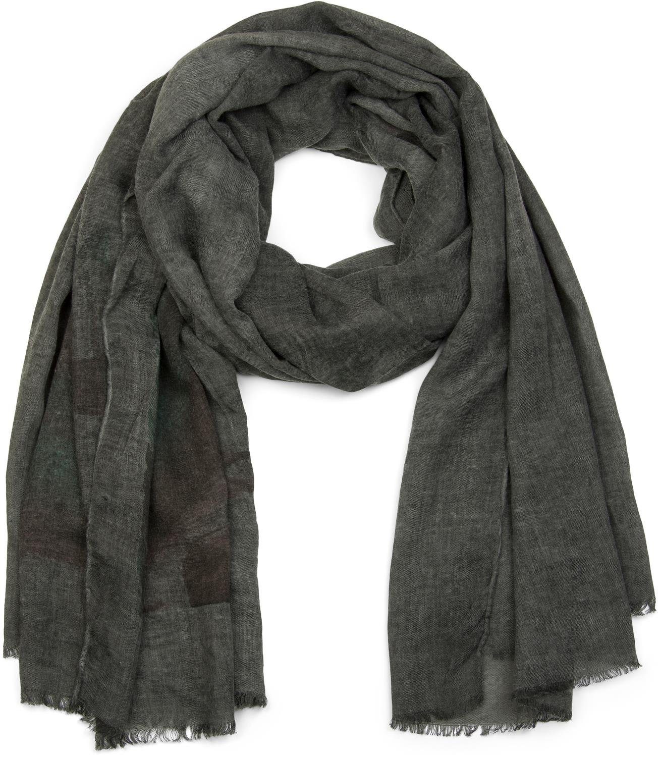 Modeschal Schal mit Boho Federprint
