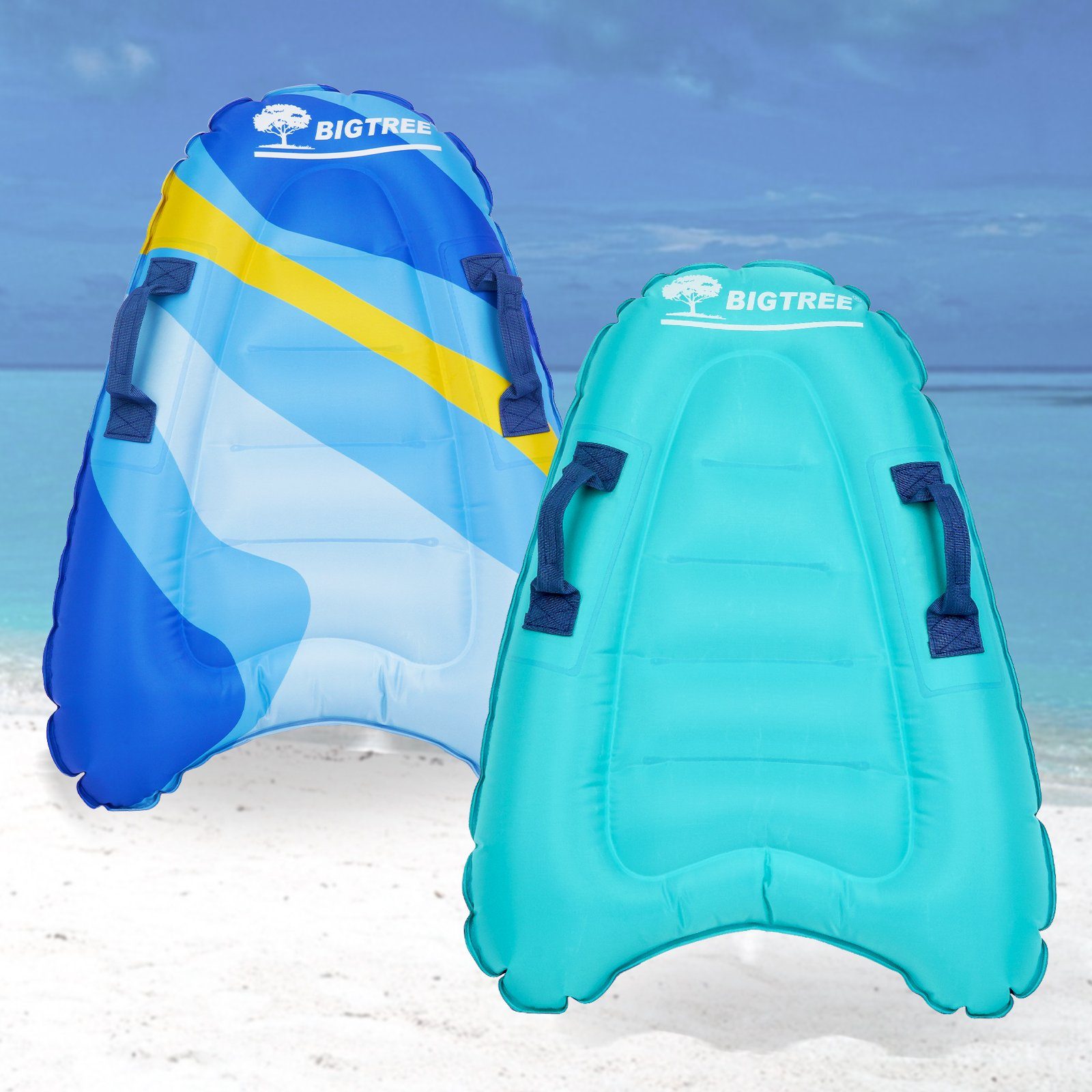 Schwimmhilfe Inflatable KAHOO Aufblasbares SUP-Board 52x14x70cm, Bodyboard, 2tlg.-B