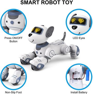 DTC GmbH Robotertier Intelligenter Stunt-Roboter,Neue cool Roboterhund-Begleitenspielzeug, programmierbarer Roboter-Welpe,intelligenter interaktiver Spielzeug