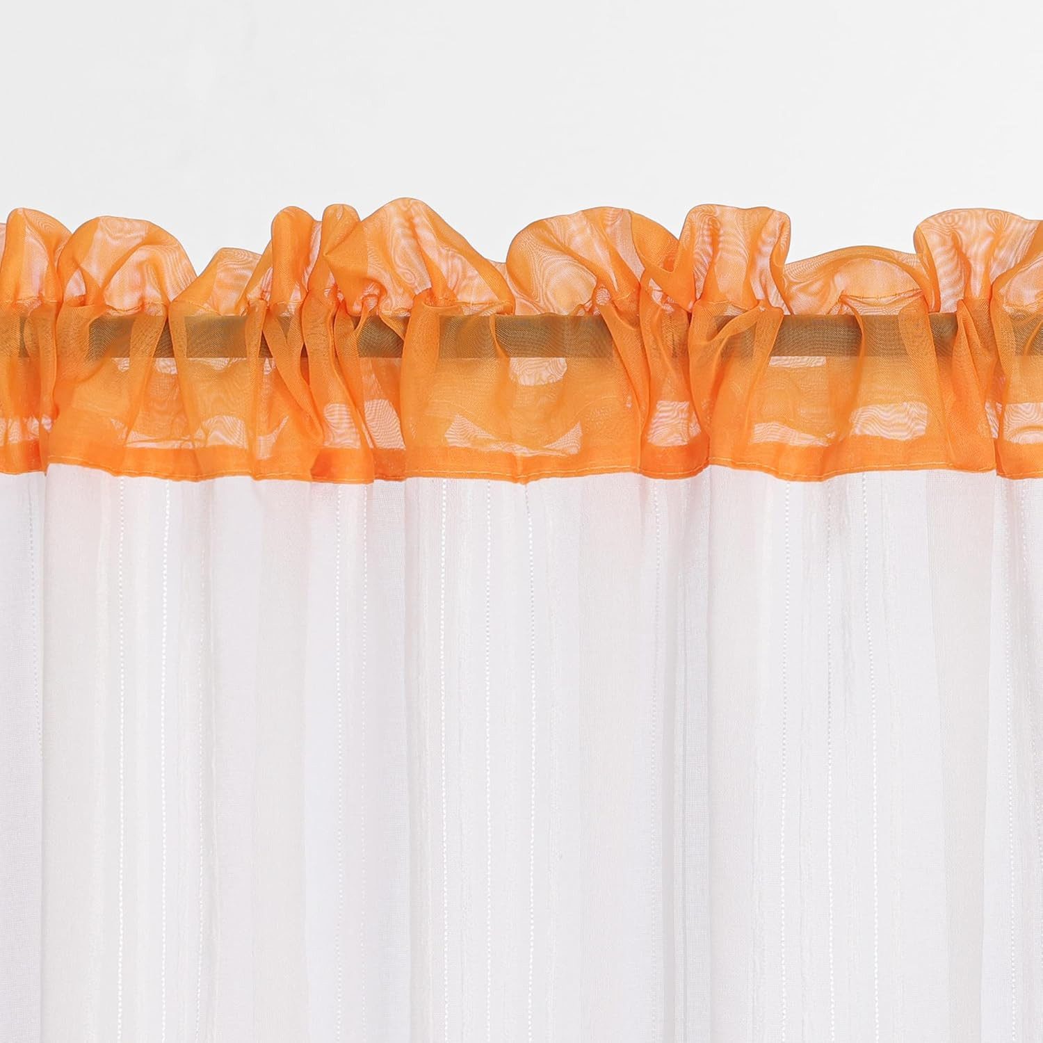 Joyswahl Scheibengardine (1 St), Stangendurchzug, transparent, Leinenoptik Landhausstil Cáfe Bistrogardinen Wohnzimmer