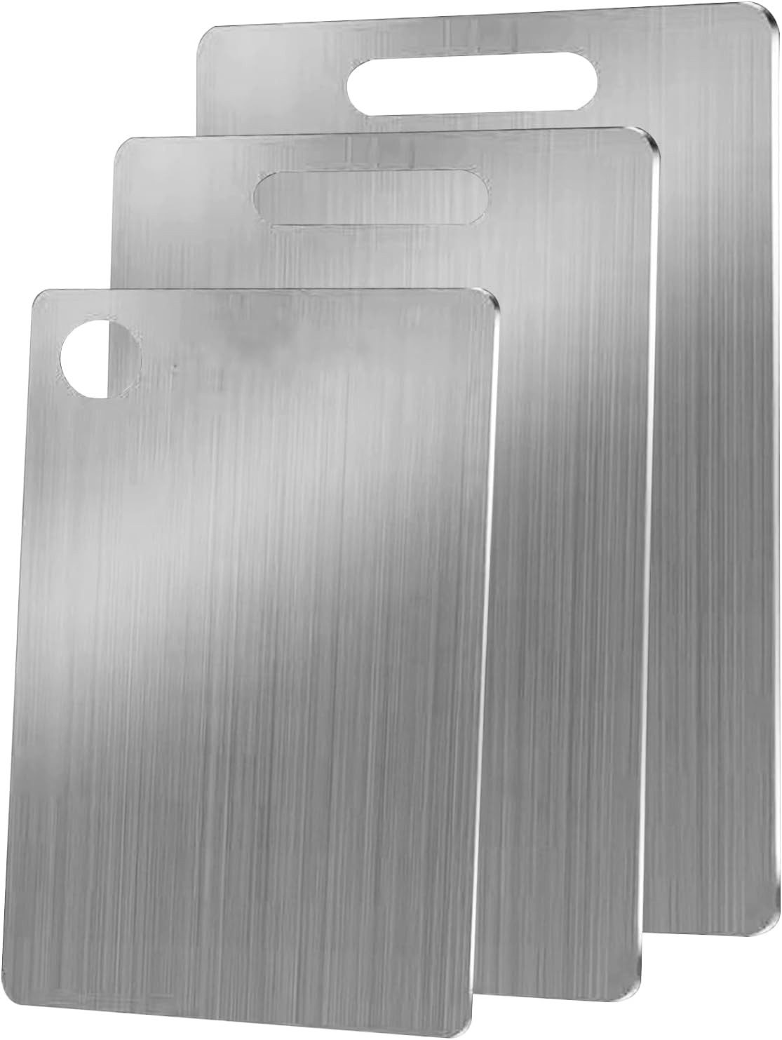 Venkuber Schneidebrett 3pcs Edelstahl Schneidebrett Schneidebretter für Küche, (3-St)