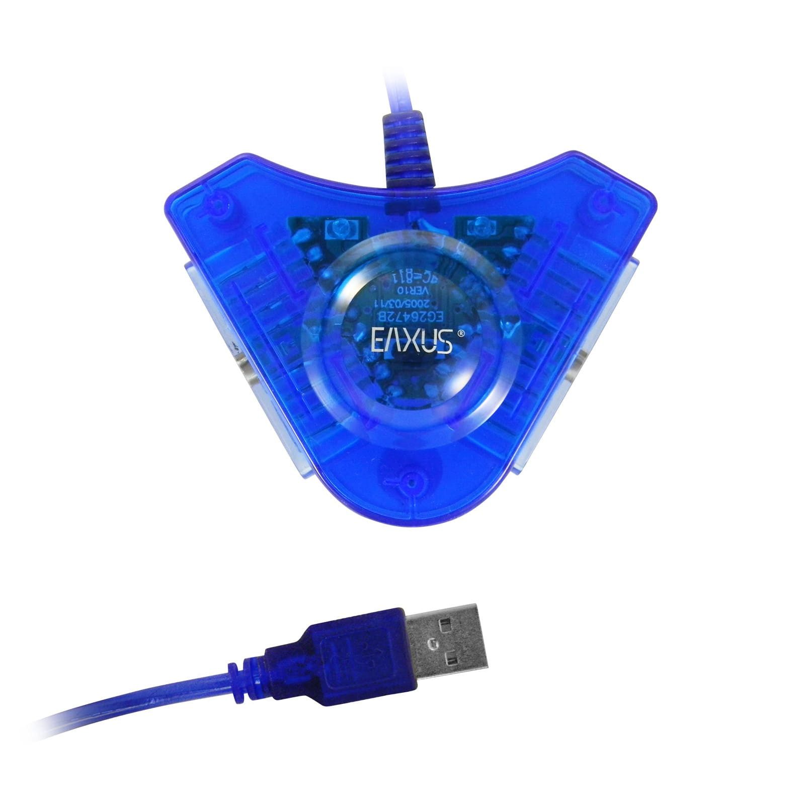 EAXUS DUAL Gaming-Adapter PS1 und PS2 zu USB Typ A, 55 cm