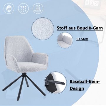 OKWISH Drehsessel TV-Sessel Relaxsessel Loungesessel Polsterstuhl (Metallstuhl mit vier Beinen, 180° drehbarer Freizeitstuhl,drehbarer Esszimmerstuhl), Sessel, Baseballbeinstuhl, einzelner Sofastuhl