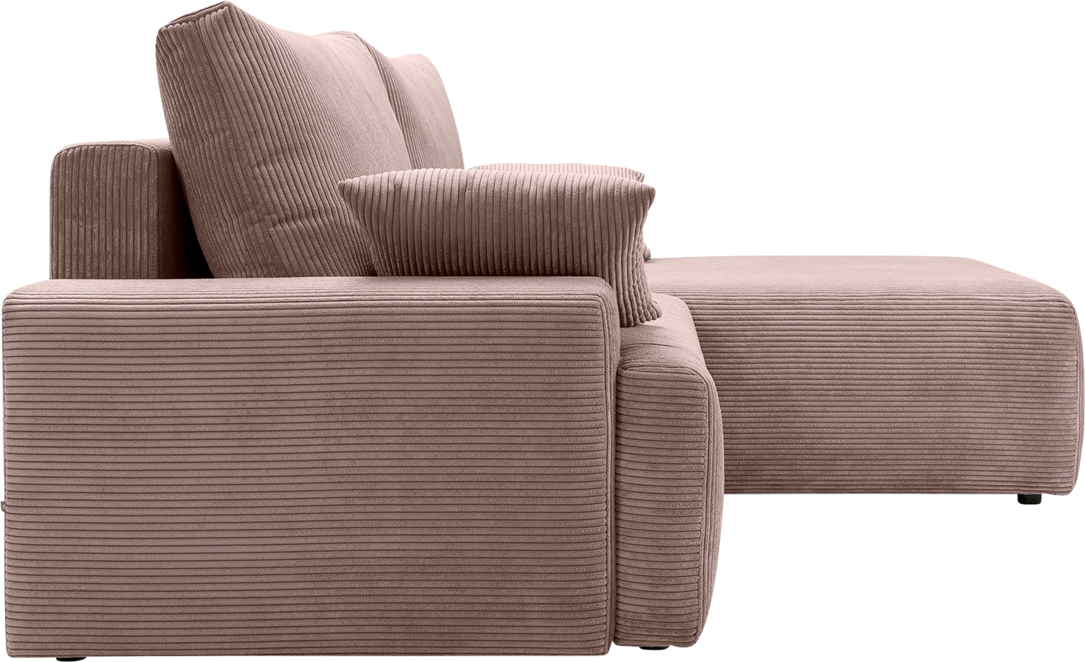 exxpo - in Ecksofa sofa und inklusive verschiedenen fashion Orinoko, Bettfunktion Cord-Farben cappuccino Bettkasten