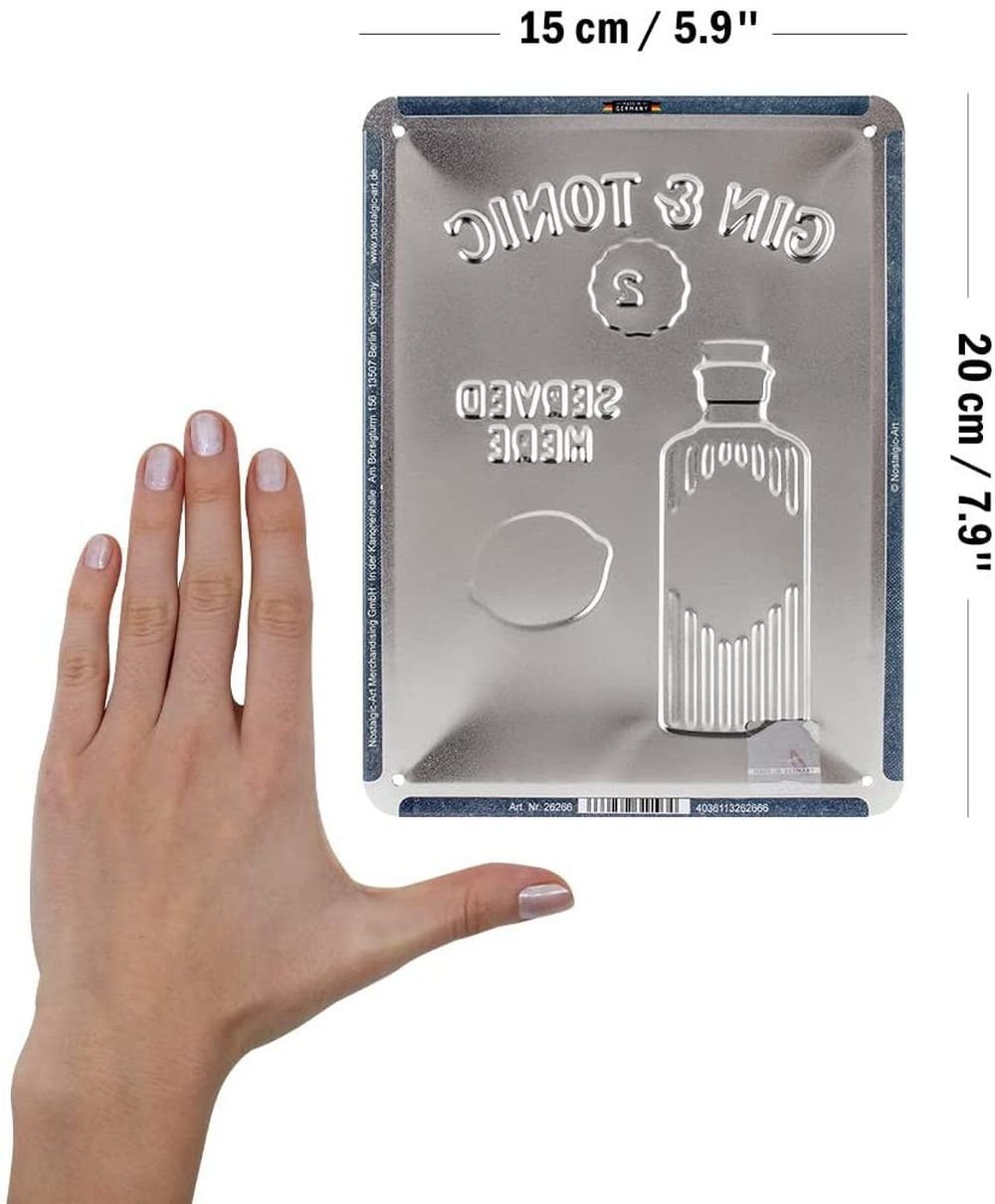 Nostalgic-Art Metallschild Blechschild 15x20 cm - Open Bar - Gin & Tonic Se günstig online kaufen