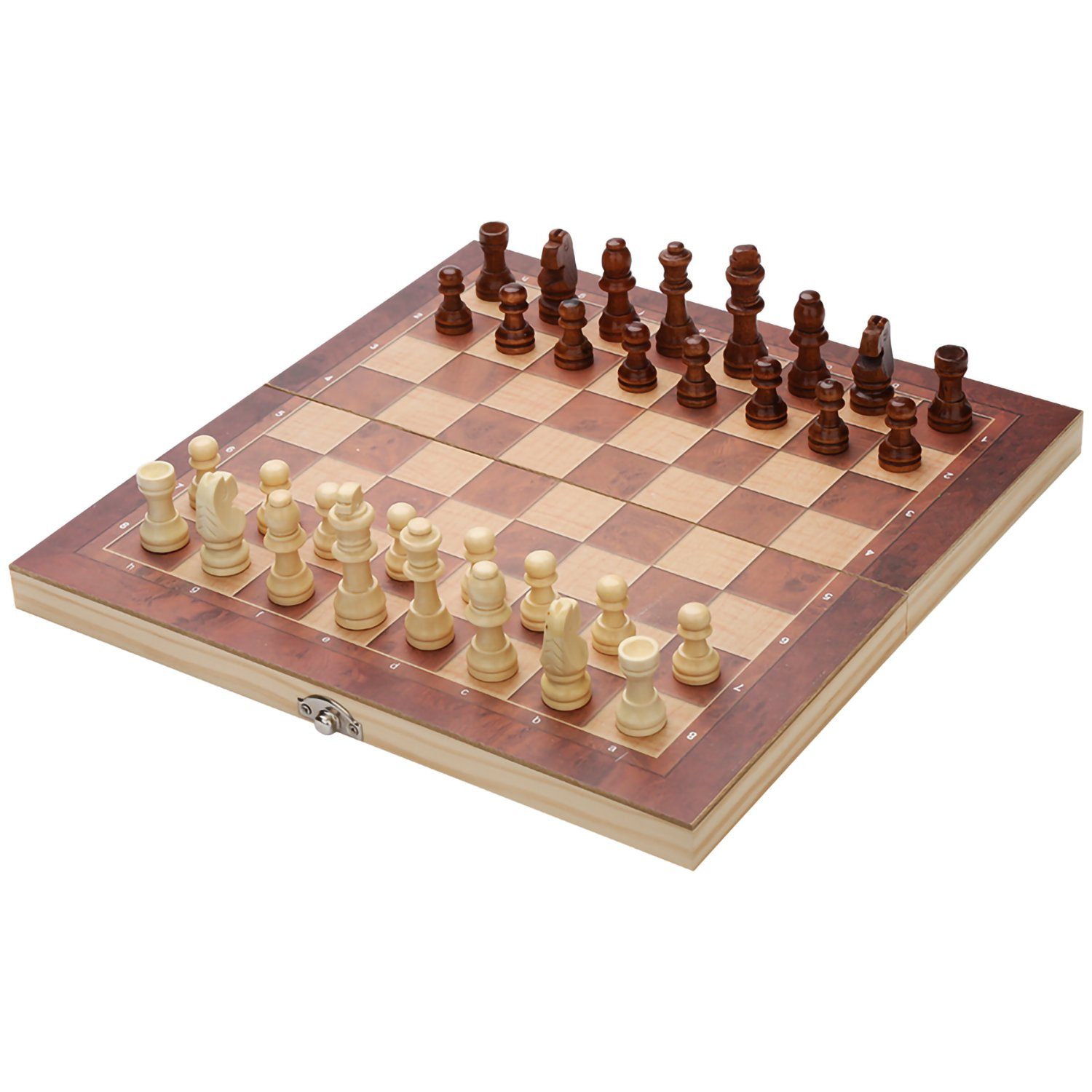 Lospitch Spiel, Schachspiel aus Holz Schach 3 in1 Schach-Set Figuren inkl 29*29CM