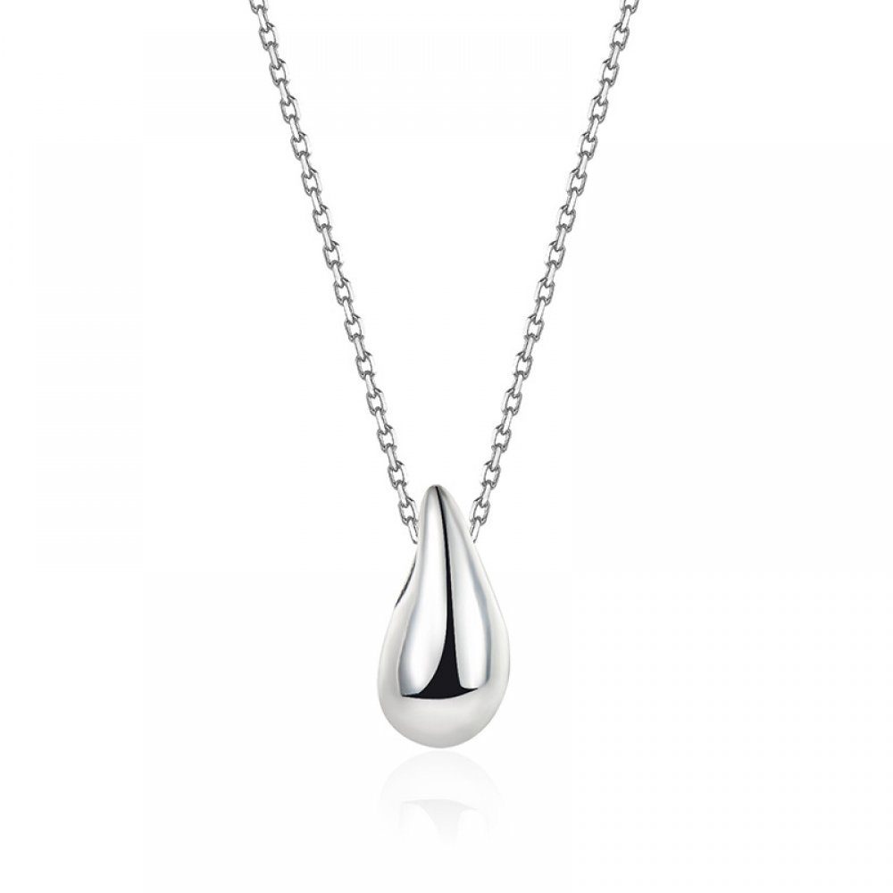 Invanter Lange Kette Einfachheit S925 Sterling Silber Wassertropfen Halskette (1-tlg), Inklusive Geschenktüte