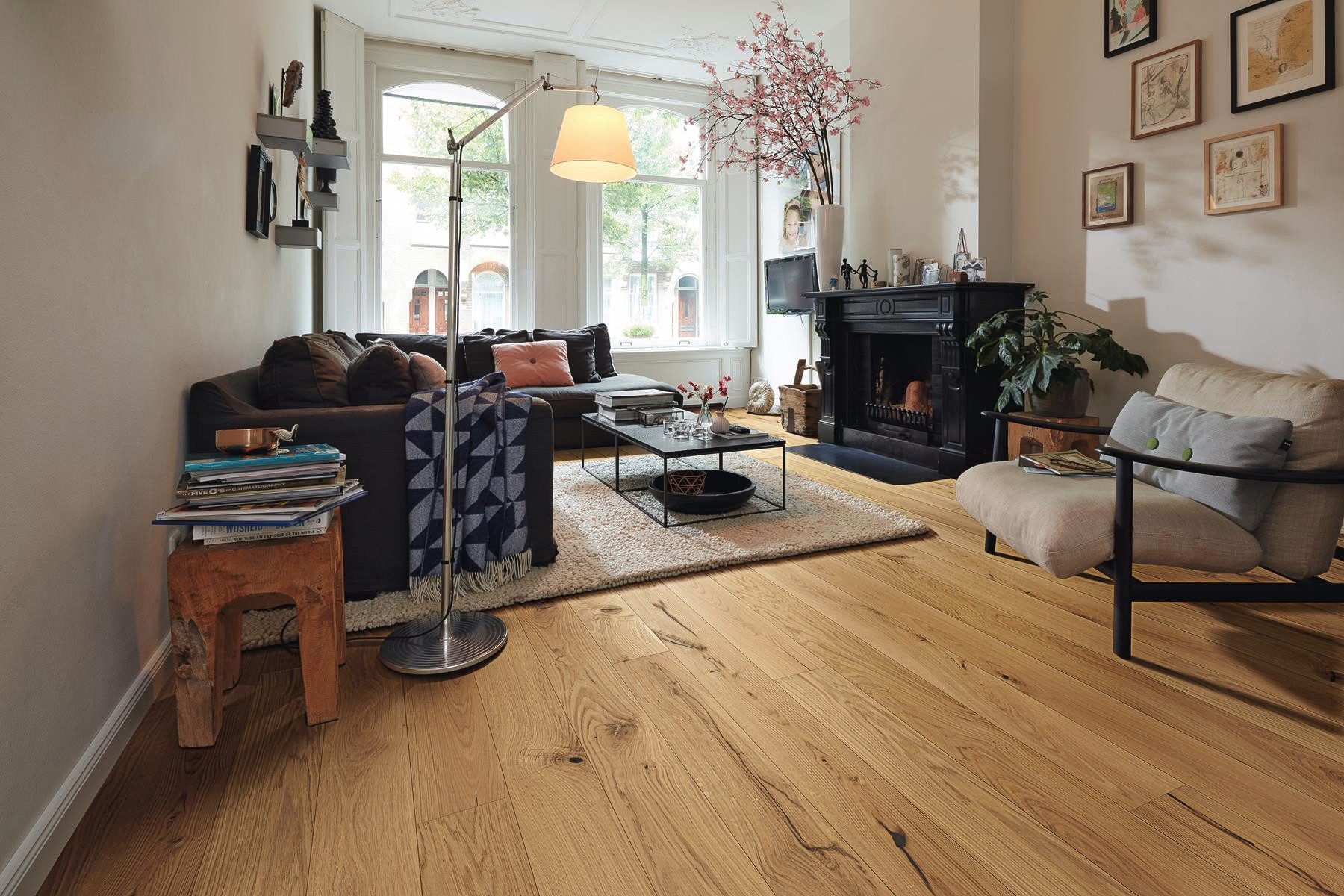 meister Паркет .longlife PD 400 Landhausdiele I naturgeölt I gebürstet I Eiche, - Microfase - Klick-System FoldDown - 1 Packung: 1,584 m²