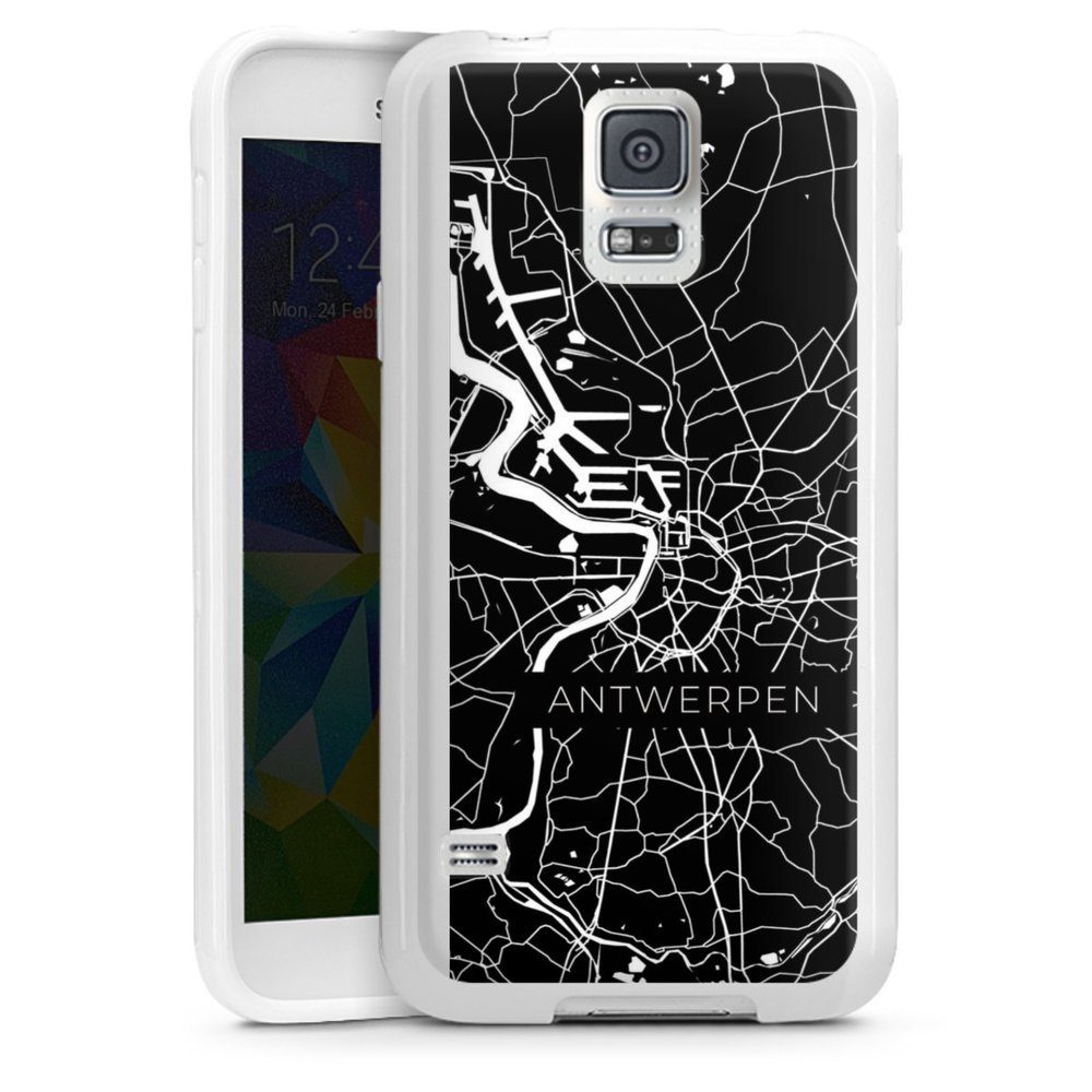 DeinDesign Handyhülle Antwerpen Map, Hülle Belgien Landkarte Stadt